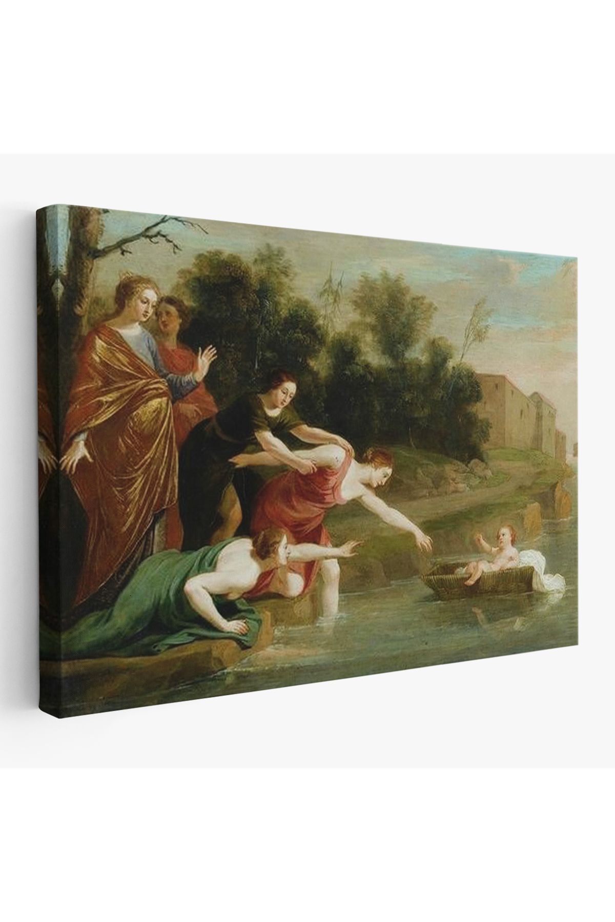 Anılfashion Jacques Stella - Musa'nın Bulunuşu Tablosu - The Finding of Moses-6579