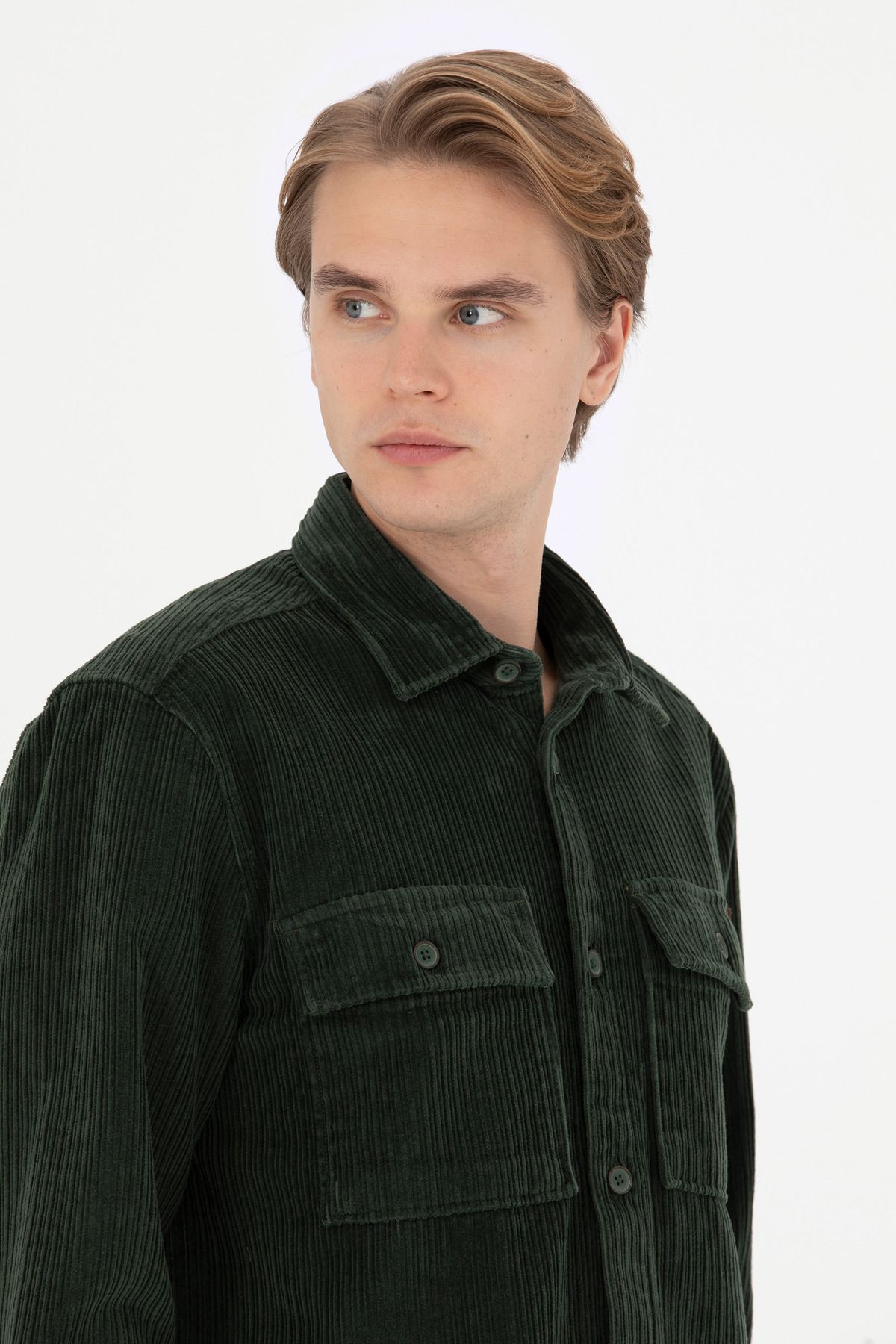 پیراهن آستین بلند مردانه سبز 50272723-VR054 U.S. Polo Assn.