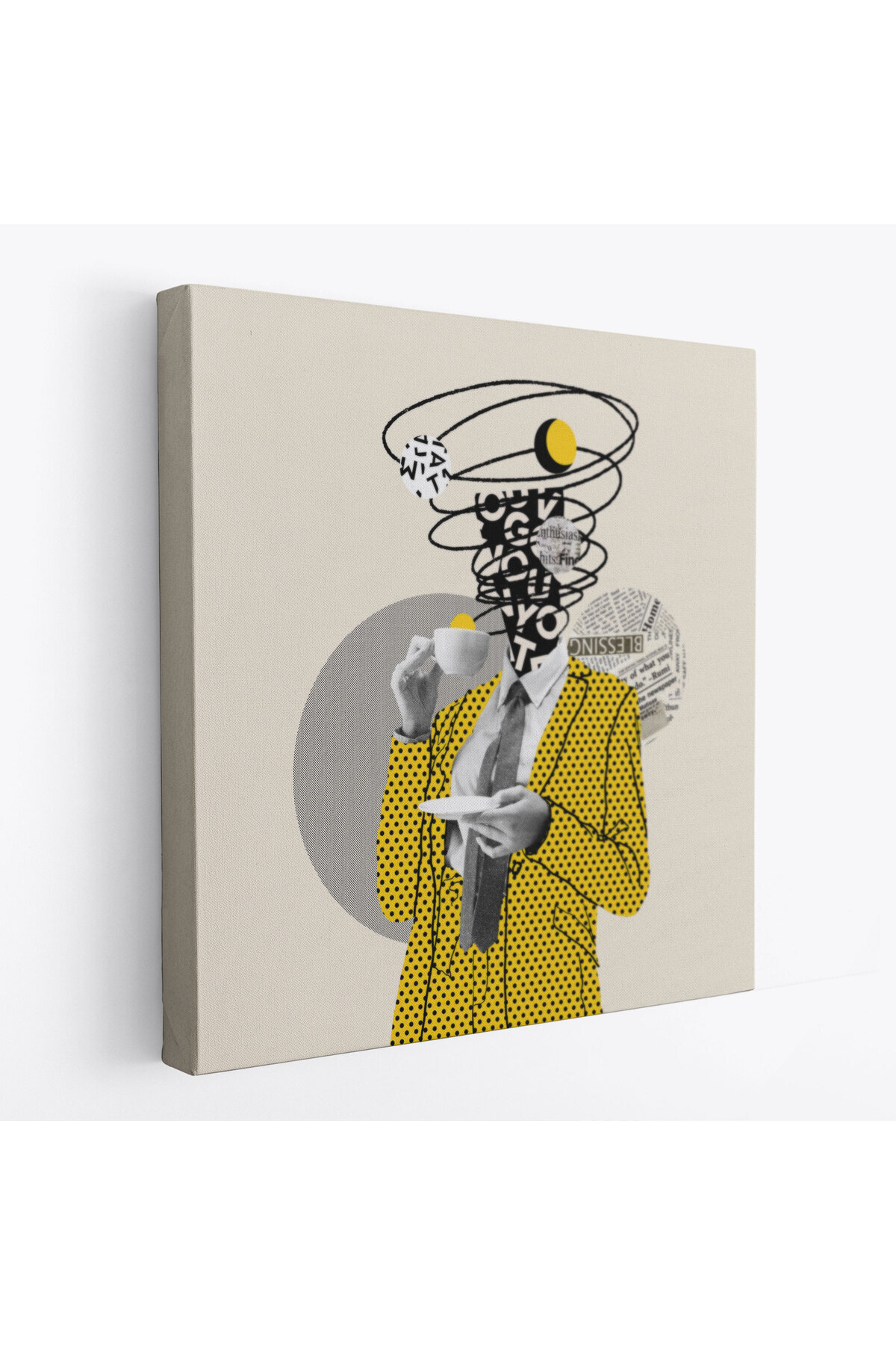 Flaubert Kahve İçen Çizgi Roman Kahramanı Pop Art Tablo-5801