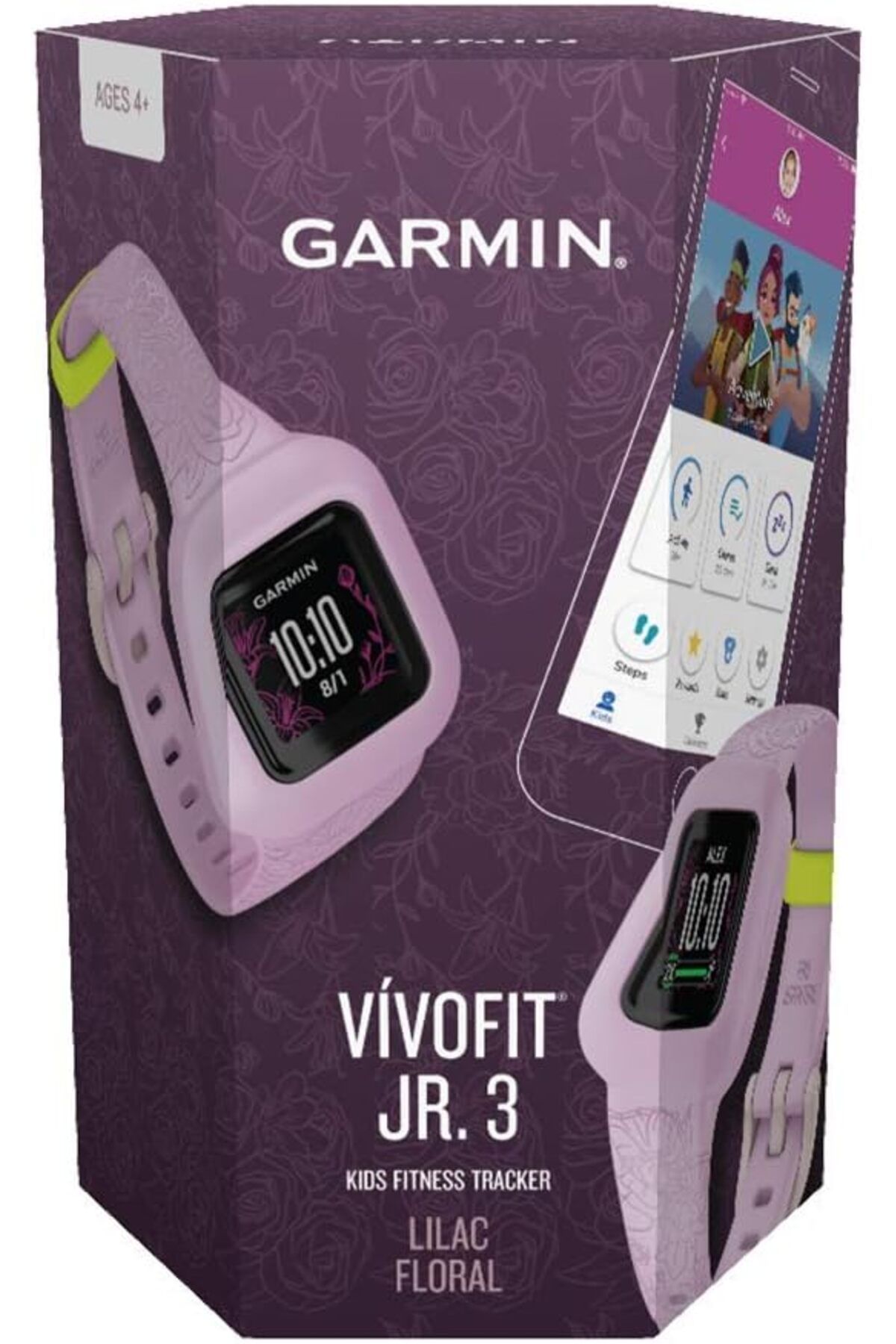 Garmin-VIVOFIT JR. 3, FLORAL PINK 3