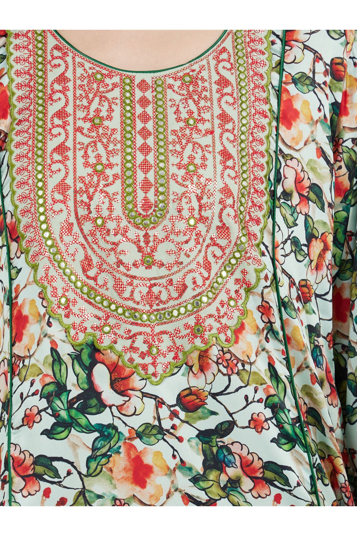 Maxim Creation By Styli-All Over Print Kaftan Dress with Threadwork 4