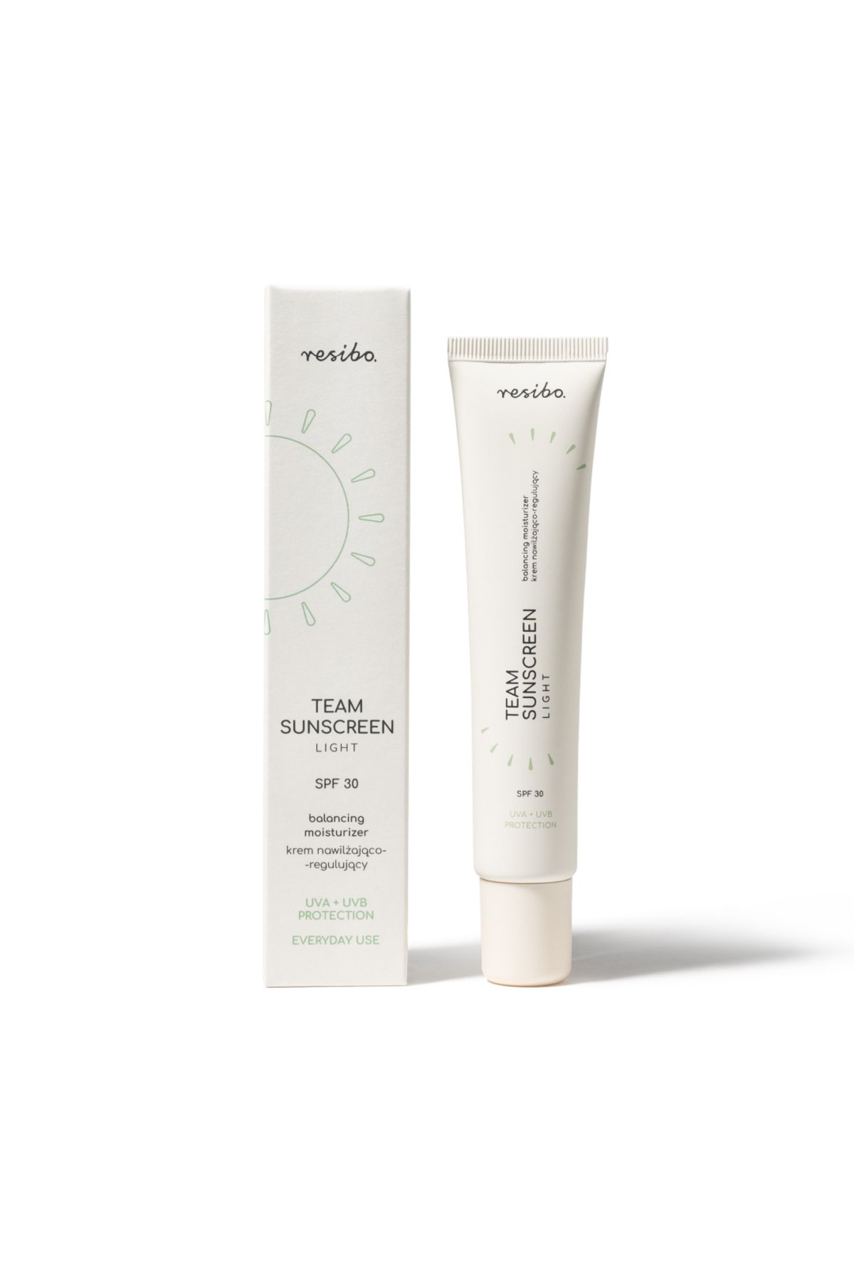 RESIBO-Resibo TEAM SUNSCREAN cremă ușoară hidratantă și reglatoare SPF 30, 40 ml 1