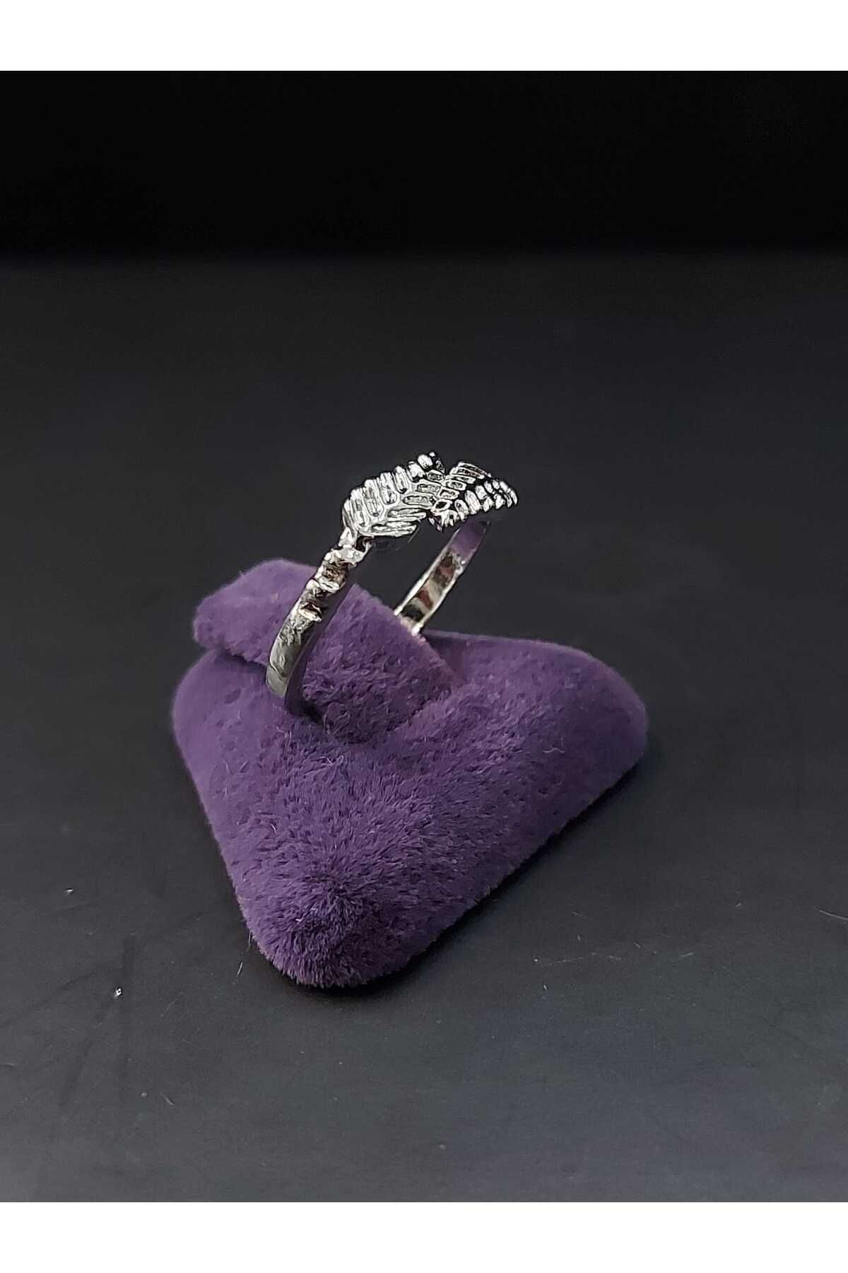 sarıyer silver-Native American Model Bird Feather Leaf Figured Steel Adjustable Stone Free Foot and Hand Finger Joint Ring 3