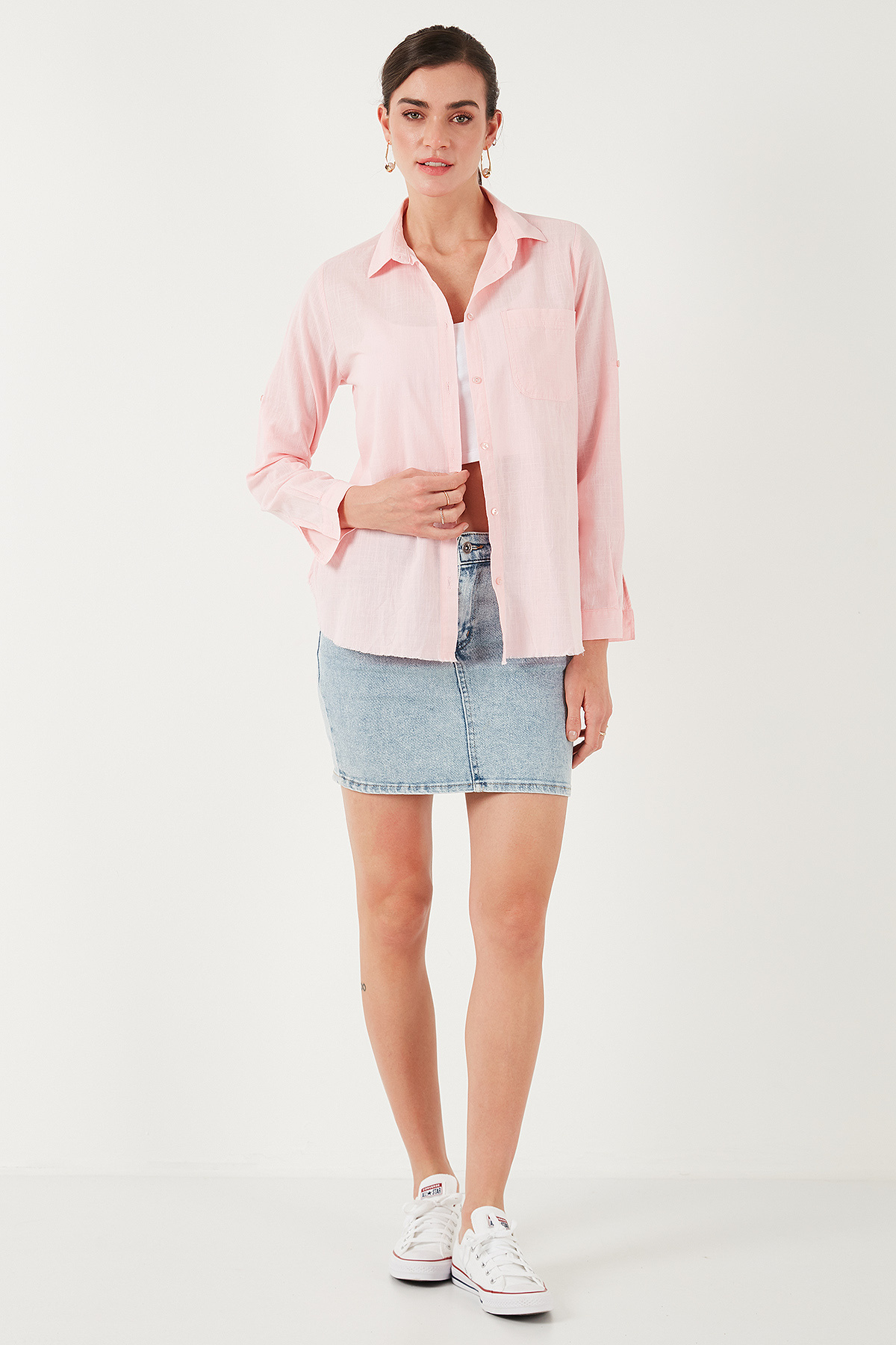 Lela-Cotton Regular Fit Pocket Shirt Shirt Cf25S16992 2