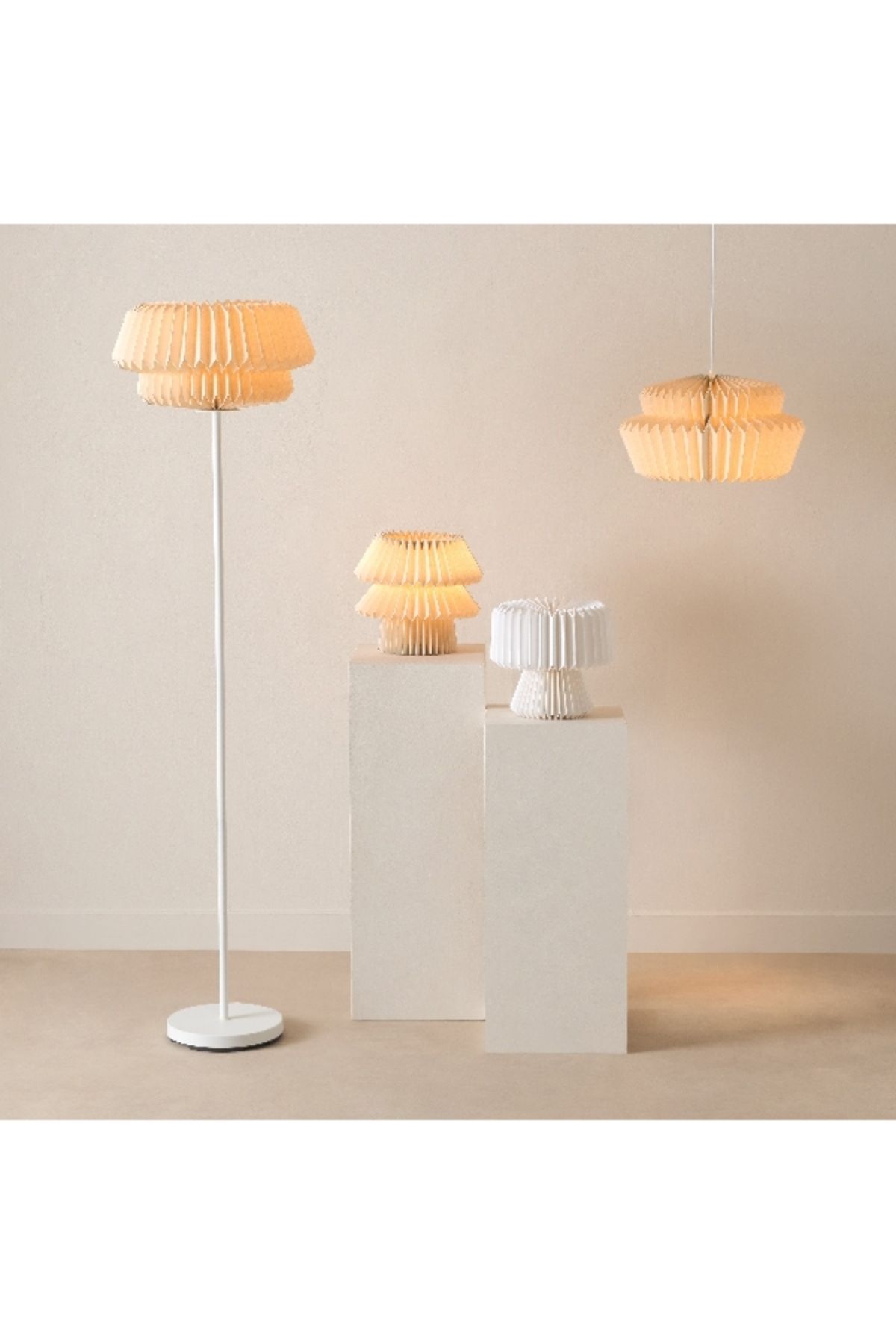 Home Box-Tasha Metal Floor Lamp with Paper Shade - 40x160 cm 4
