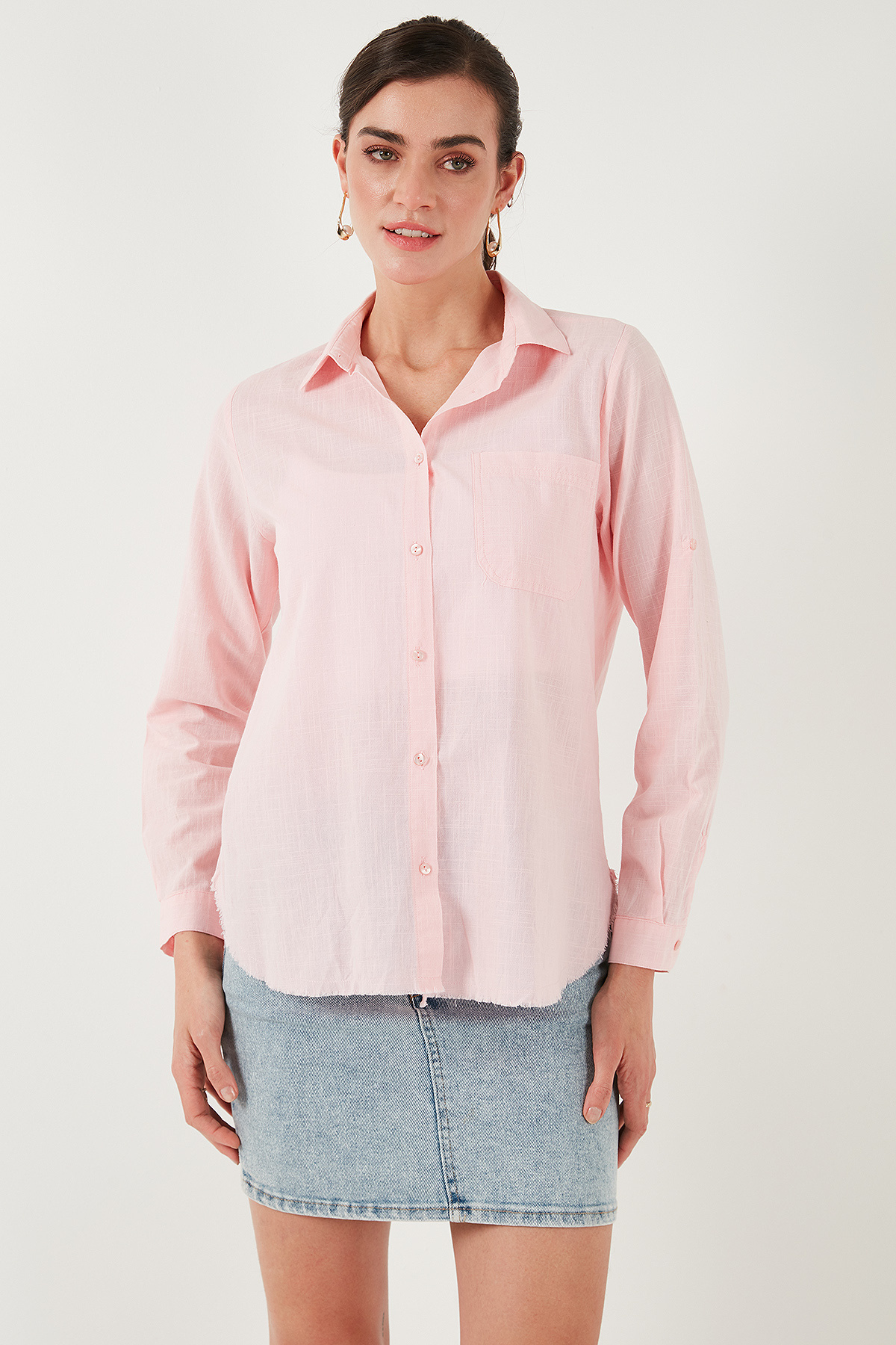 Lela-Cotton Regular Fit Pocket Shirt Shirt Cf25S16992 5