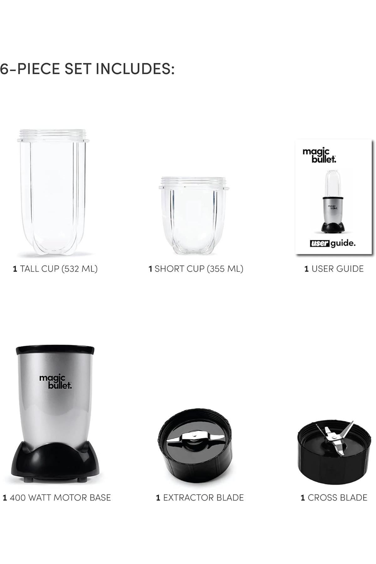 Nutribullet-ملحقات MAGIC BULLET 400 المكونة من 4 قطع 4