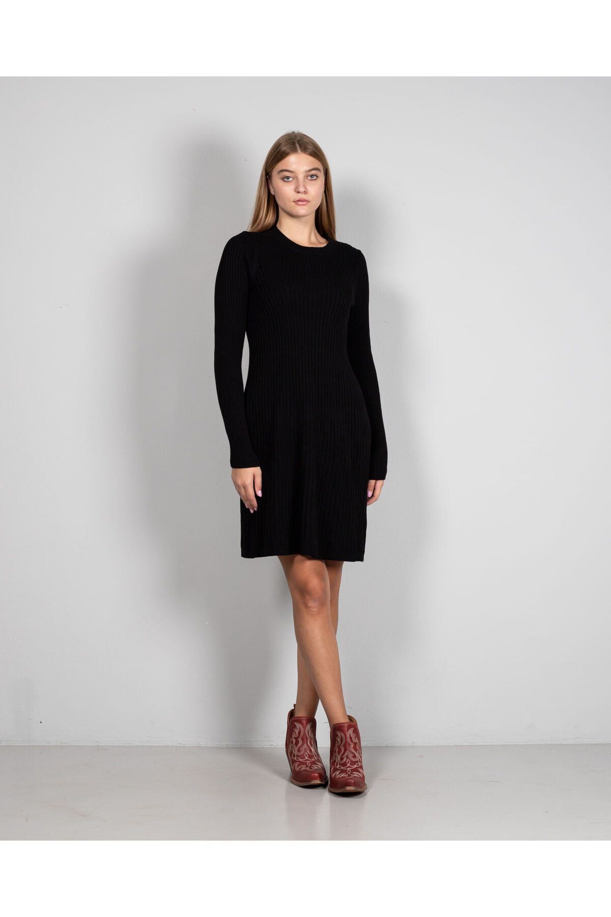 Miniprix-Rochie tricotata cu maneca lunga 24MKF03032 1