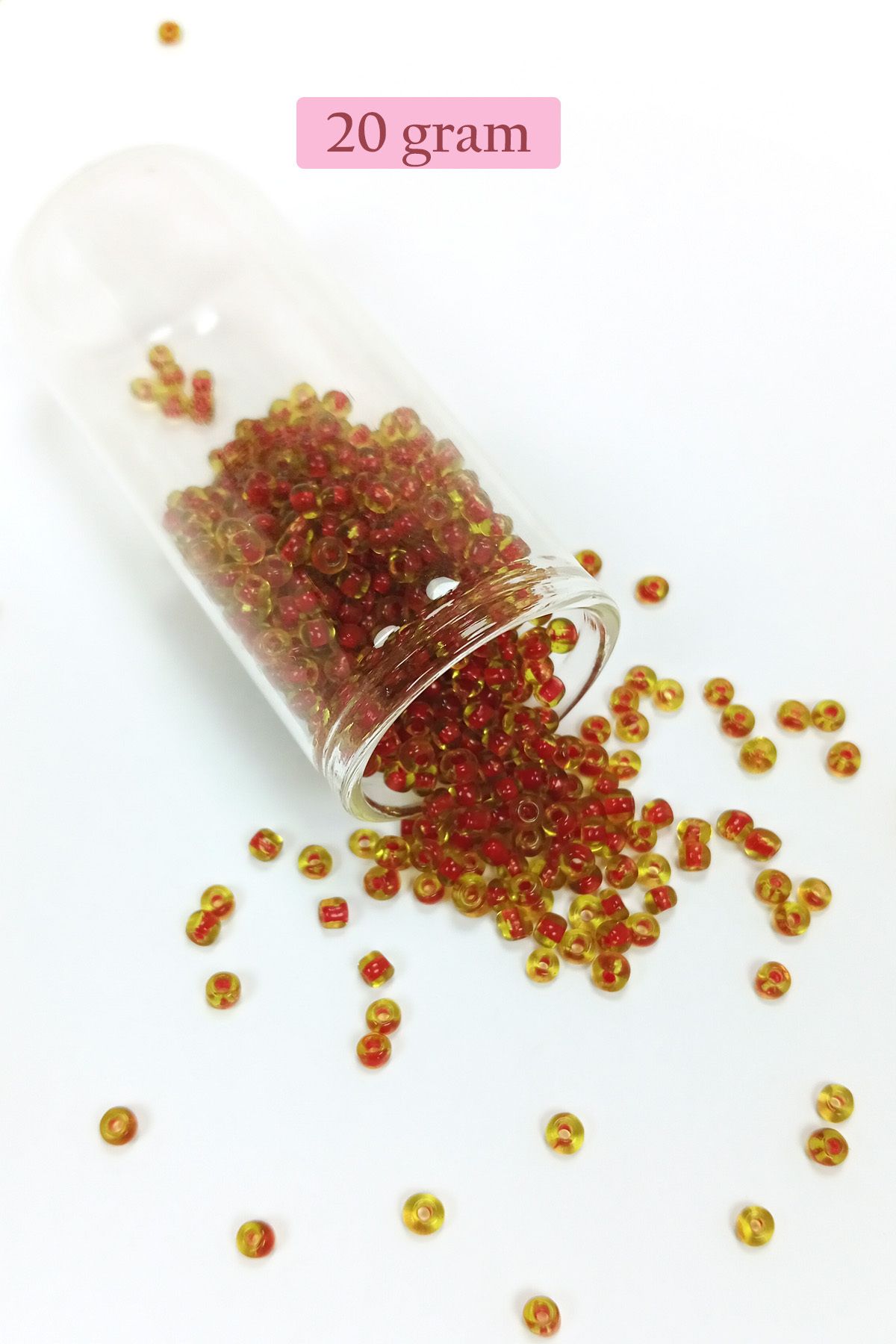 Kapamarka Dökme Cam Kum Boncuk (8/0) 3 mm - 20 Gram - Şeffaf Açık Kahve - BNC148
