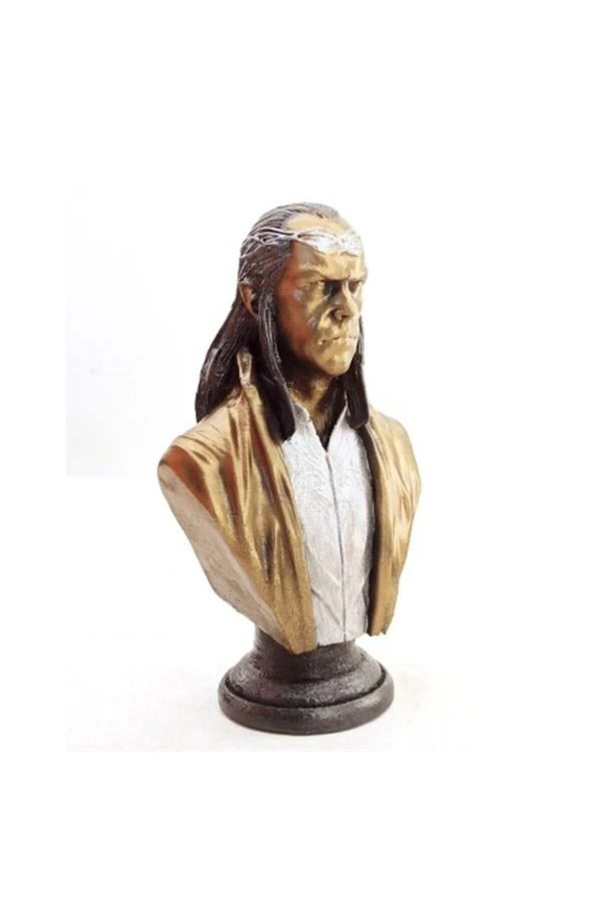 Mu Art Ahşap Polyester Elrond Büst Büyük Boy