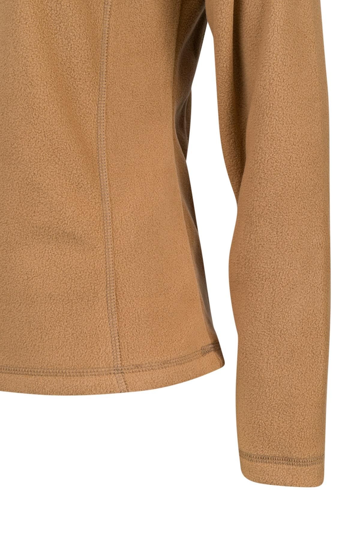 2AS-Camila Women - Camel Thin Fleece Half Zip Sweatshirt 4