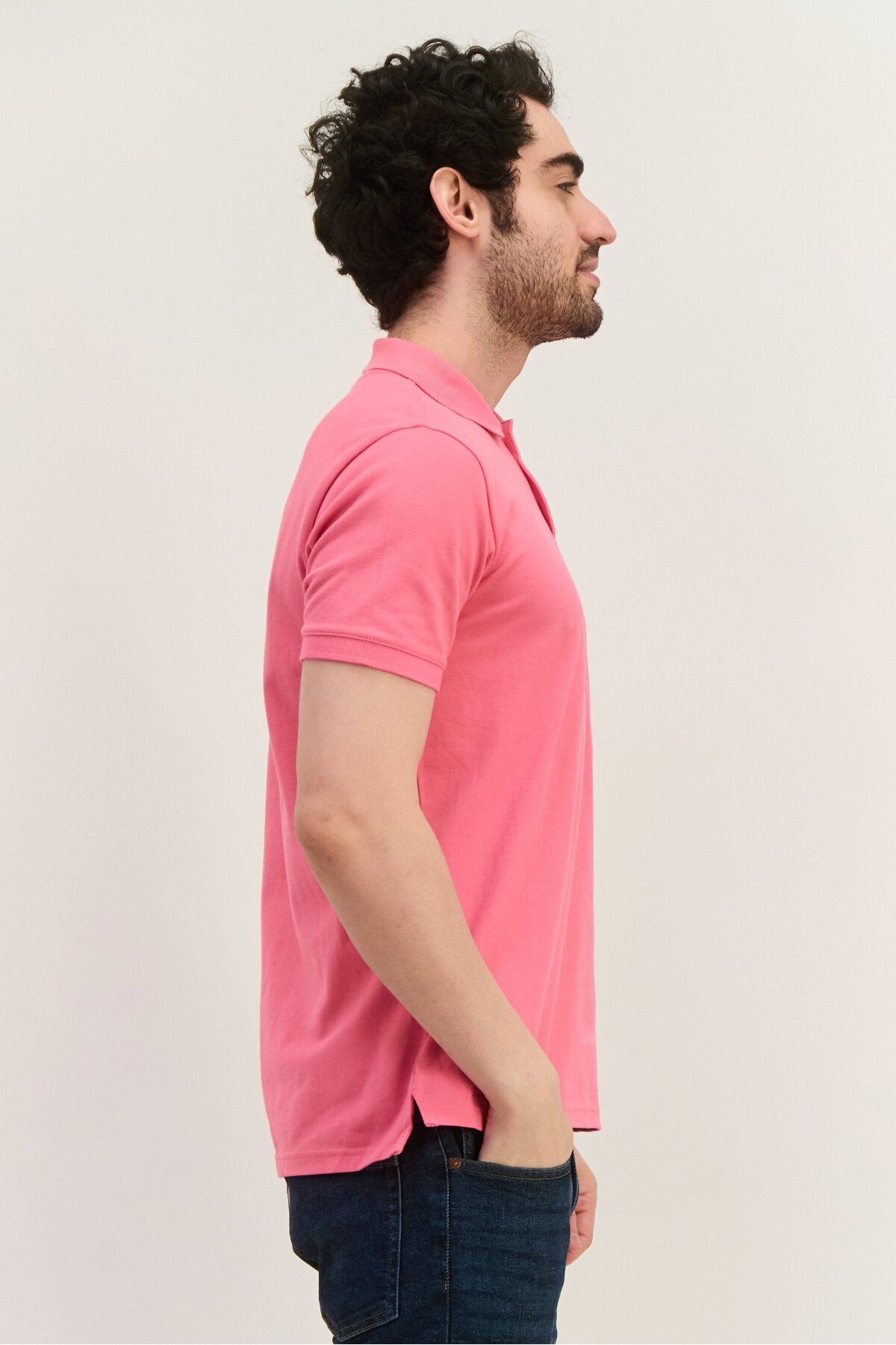 GAP-Men Regular Fit Embroidered Logo Short Sleeves Polo, Pink 2