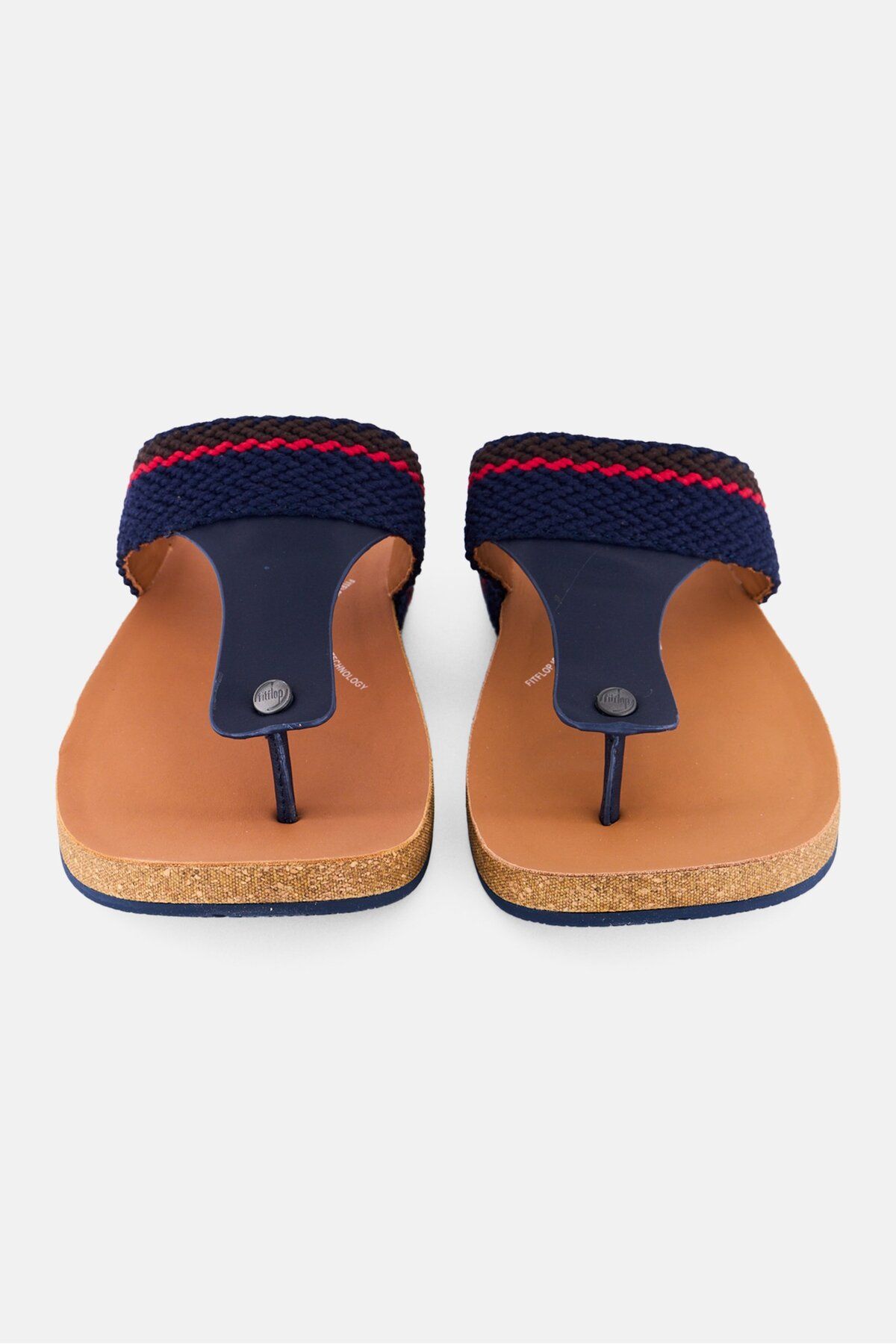 Fitflop-Men Stripe Webbing Slip On Sandals, Navy Combo 4