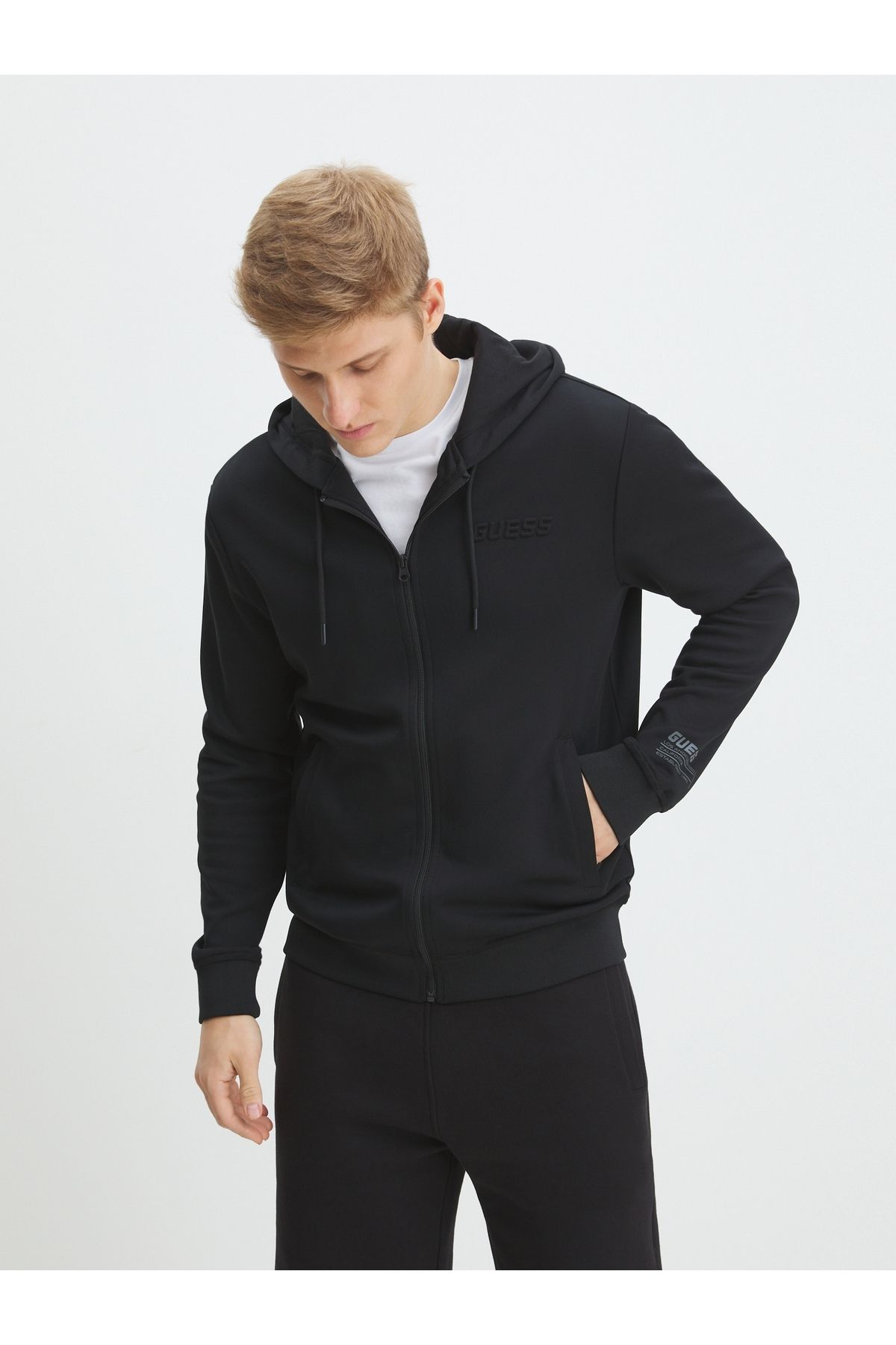 Guess-Sheen Zipped Hoodie 1