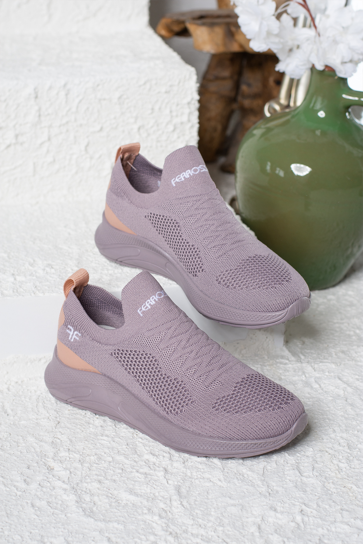 İmerShoes Günlük Unisex Lila Sneaker Slip On Nefes Alabilen Hafif Yürüyüş Bağcıksız Esnek Spor Ayakkabı 041f görsel 4