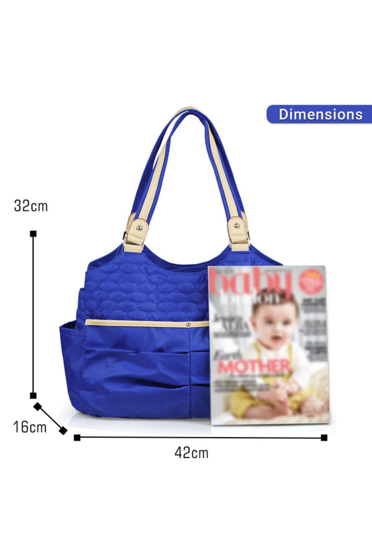 Sunveno-Fashion Diaper Tote Bag - Blue 5