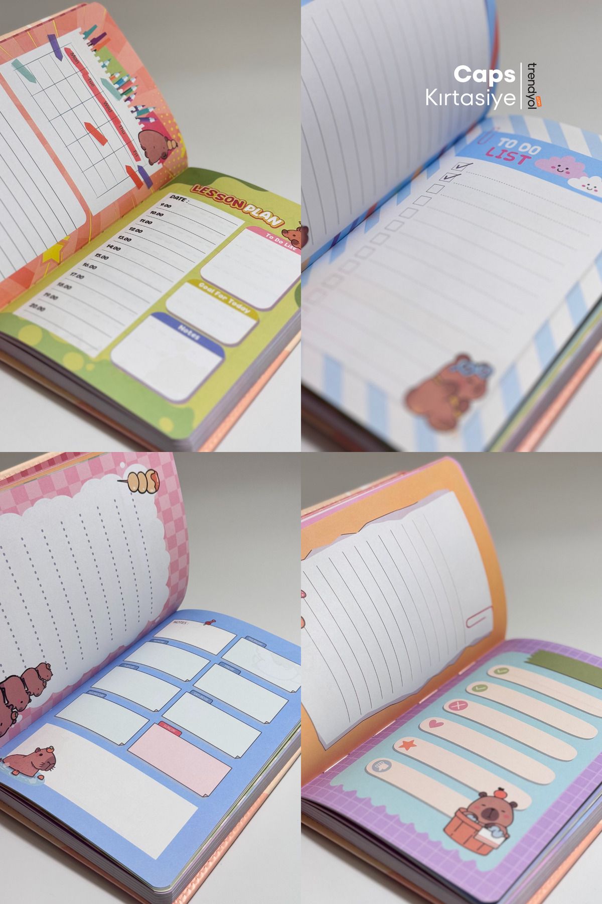 caps-Capybara 3D Revolving Cover A5 Notebook with Planner, Calendar, and To-Do List 3