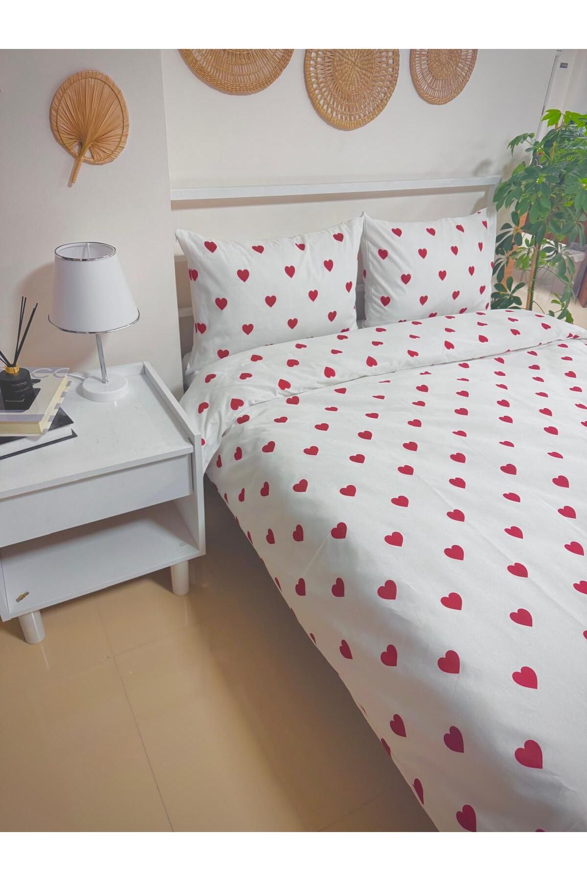 üntaş-Double Heart Patterned Duvet Cover Set 3