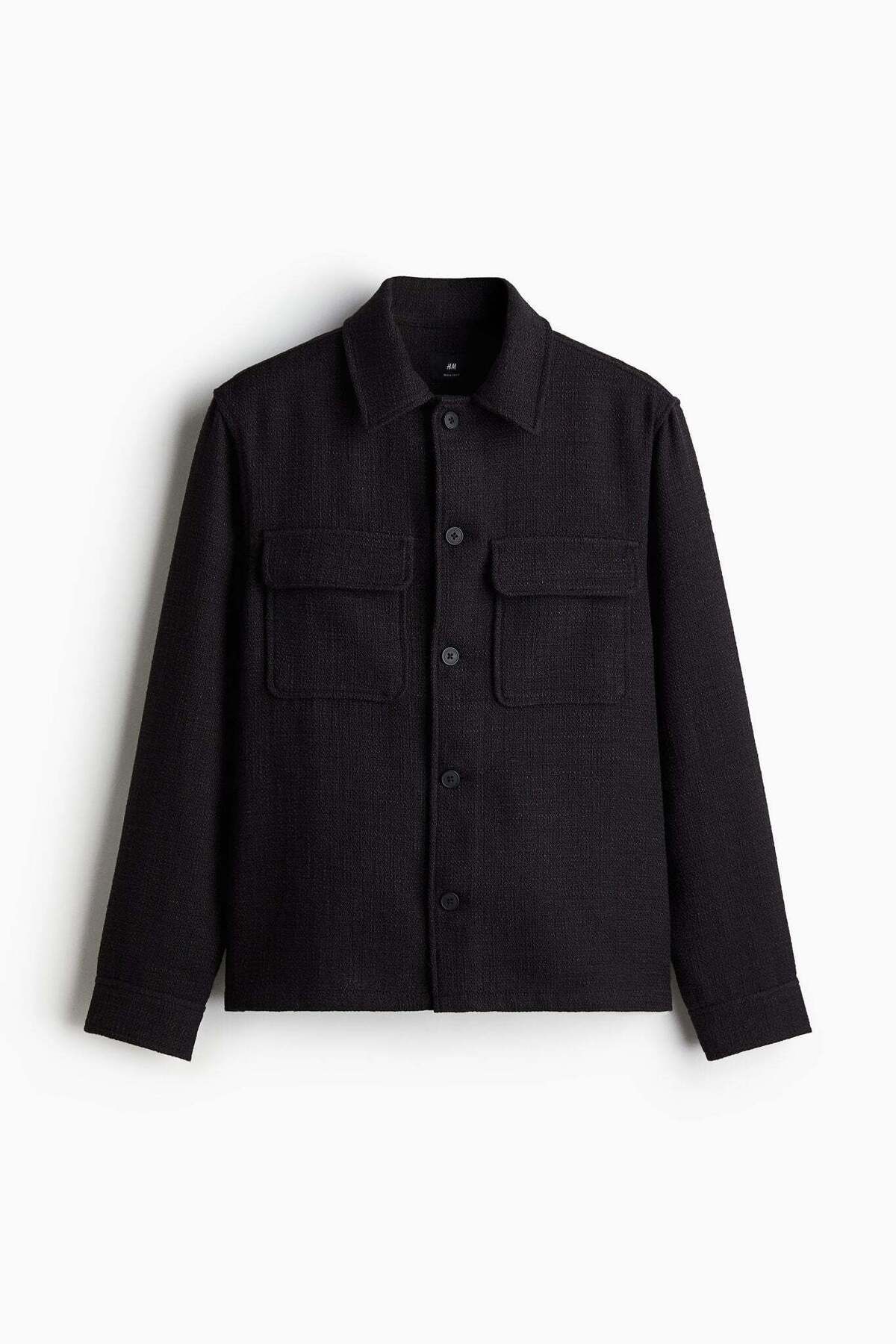 H&M-Regular Fit Textured-weave overshirt 7