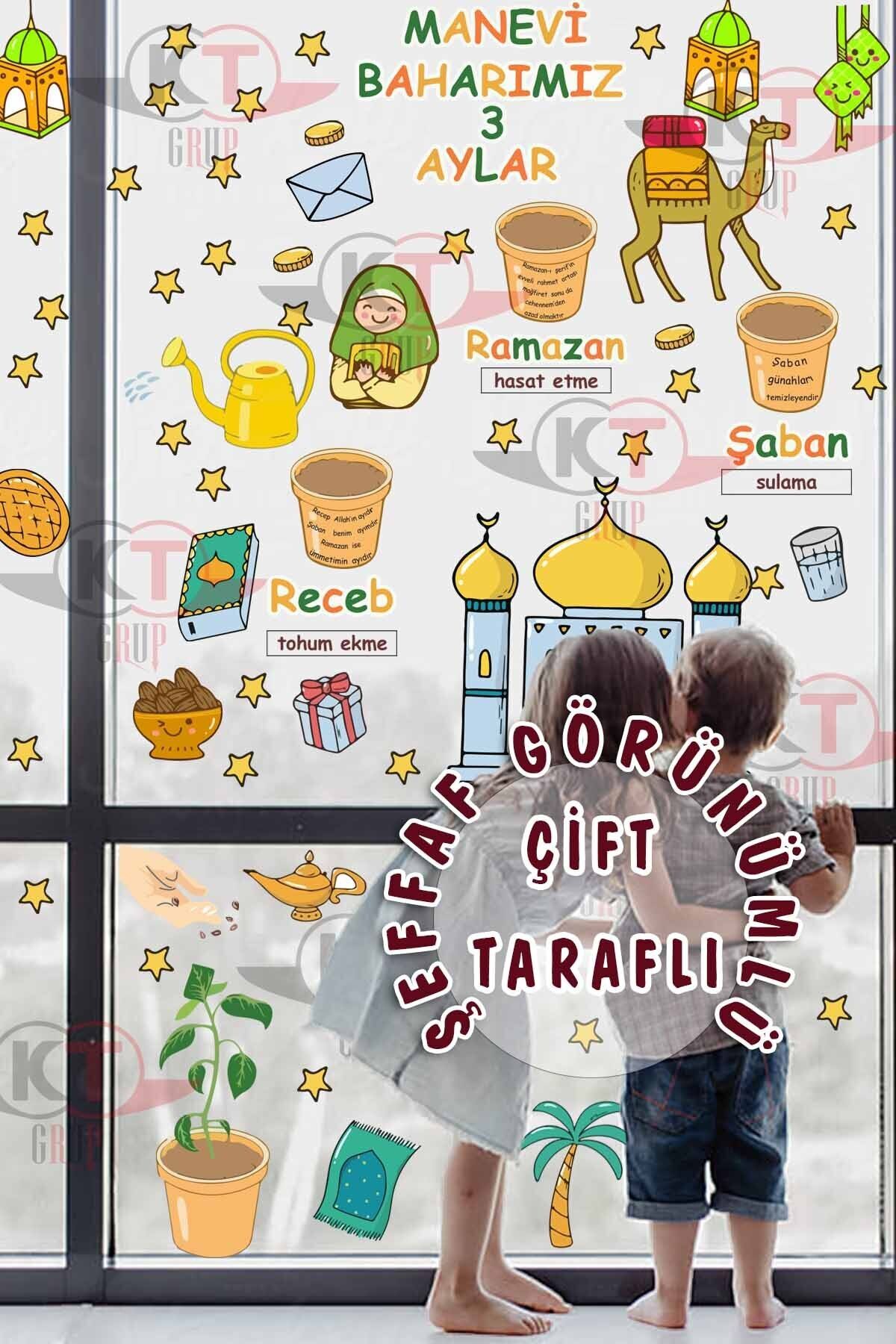 Kt Grup-Three Months Recep Shaban Ramadan Bear Themed Tutorial 100 Pieces Transparent Double-Way Sticker Set 1