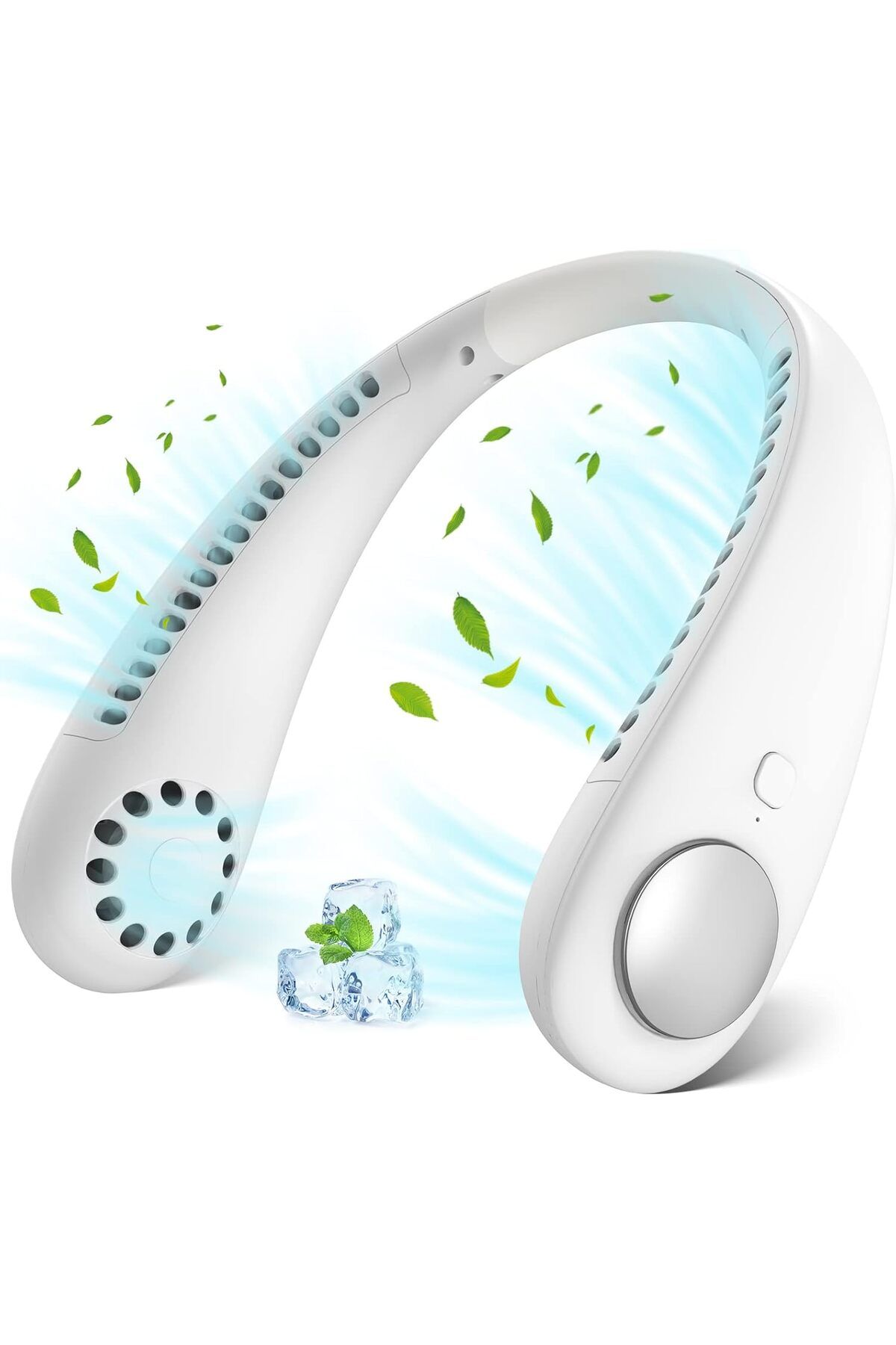 AWH-AUOKAI Neck Fan  Portable Bladeless & Hands-Free 360° Airflow with 3 Speeds  Rechargeable  White 1