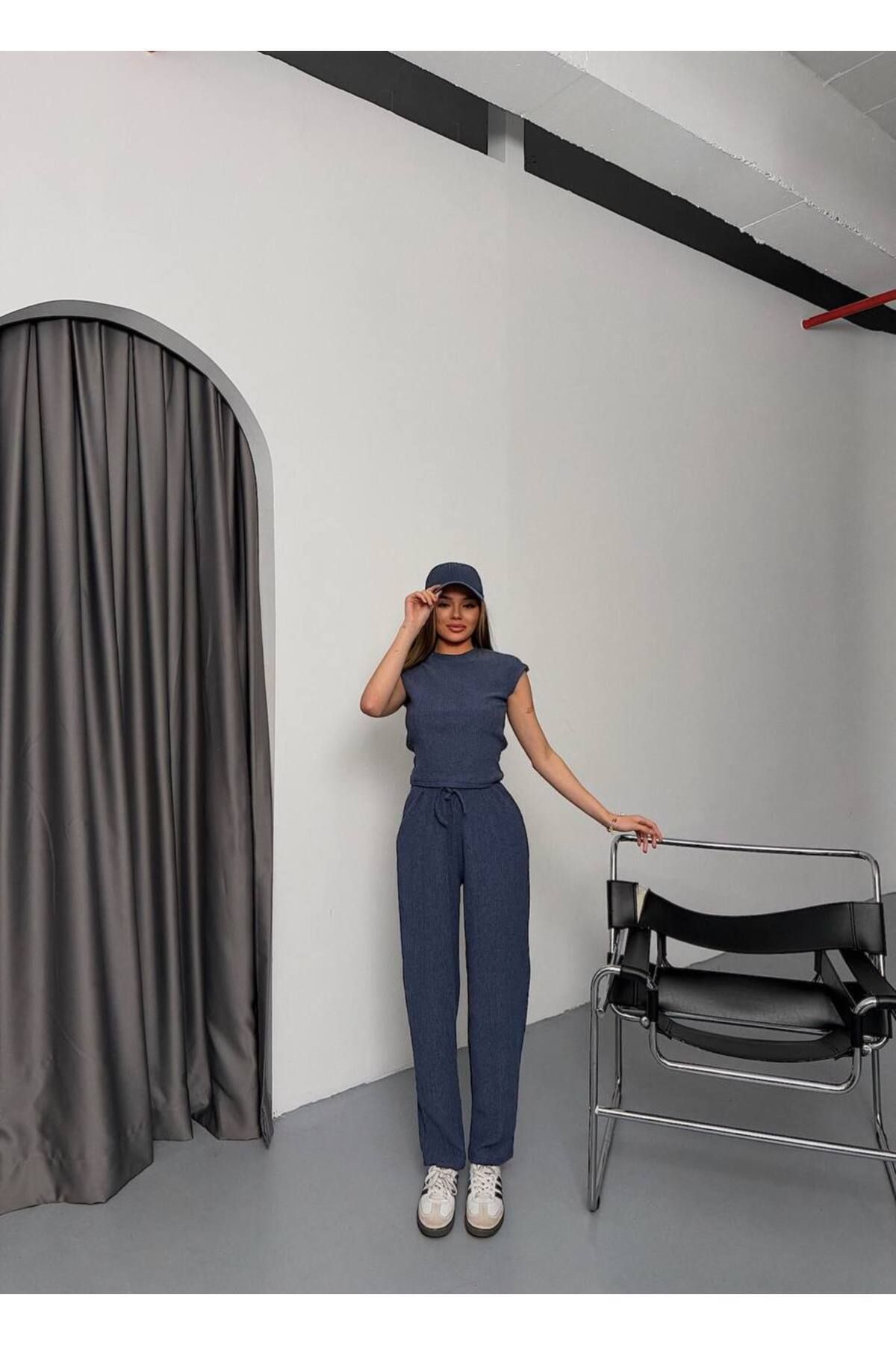 İLKCET MODA-Γυναικείο σετ Tree Bark Basic Bottom Top 4