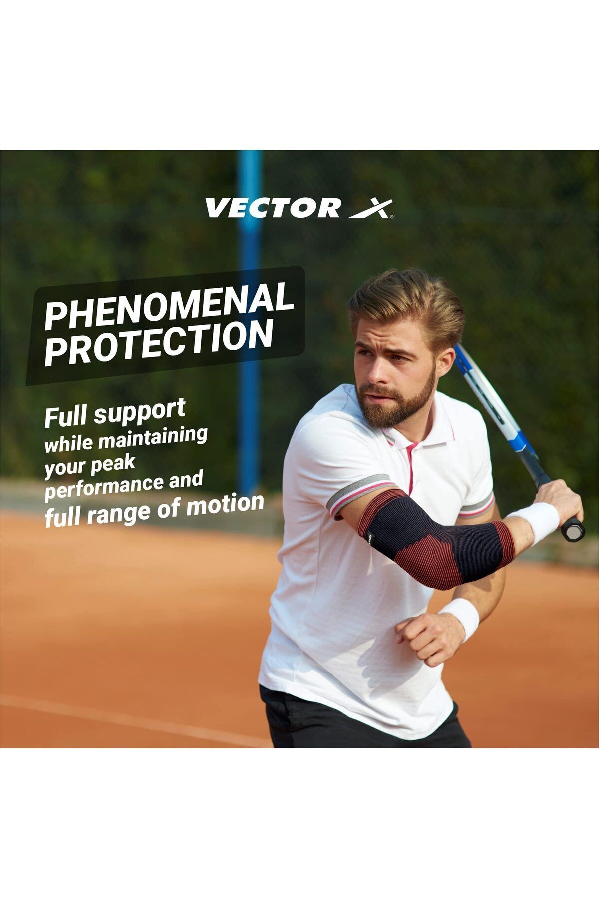 Vector X-Moulded Elastic Slip-in Elbow Support (Black/Red, Small) | Material - Elasticized Fabric 6