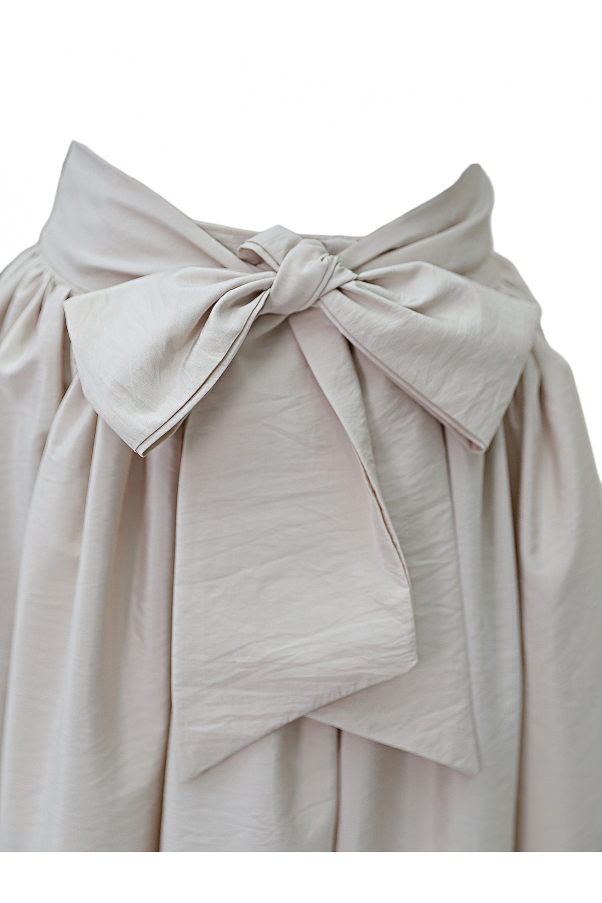 Modamorfo  Piliseli Kemerli Paraşüt Etek -Bej - Görsel 2