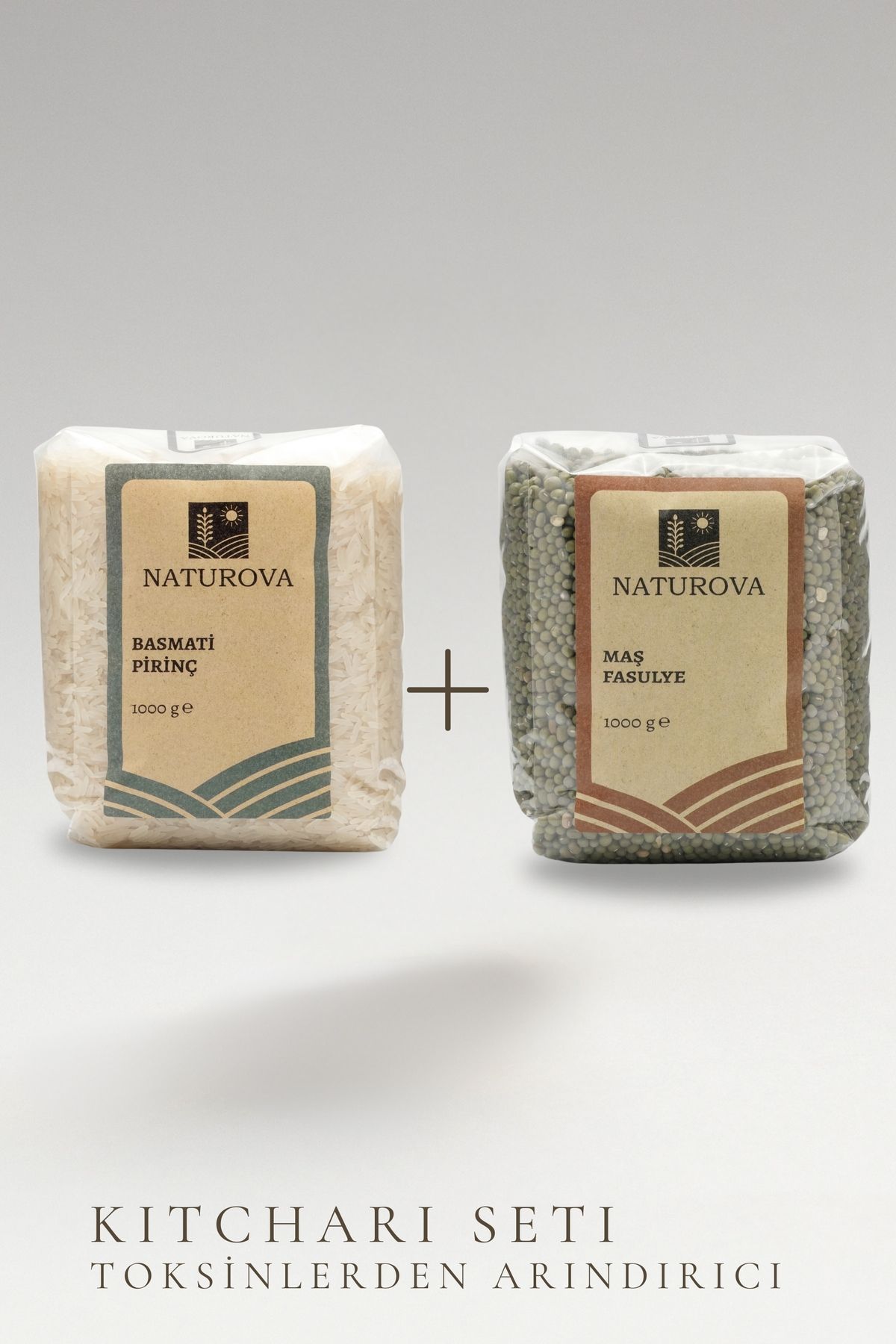 NATUROVA Ayurvedik Kitchari Seti, Maş Fasulyesi 1 Kg Basmati Pirinç 1 Kg