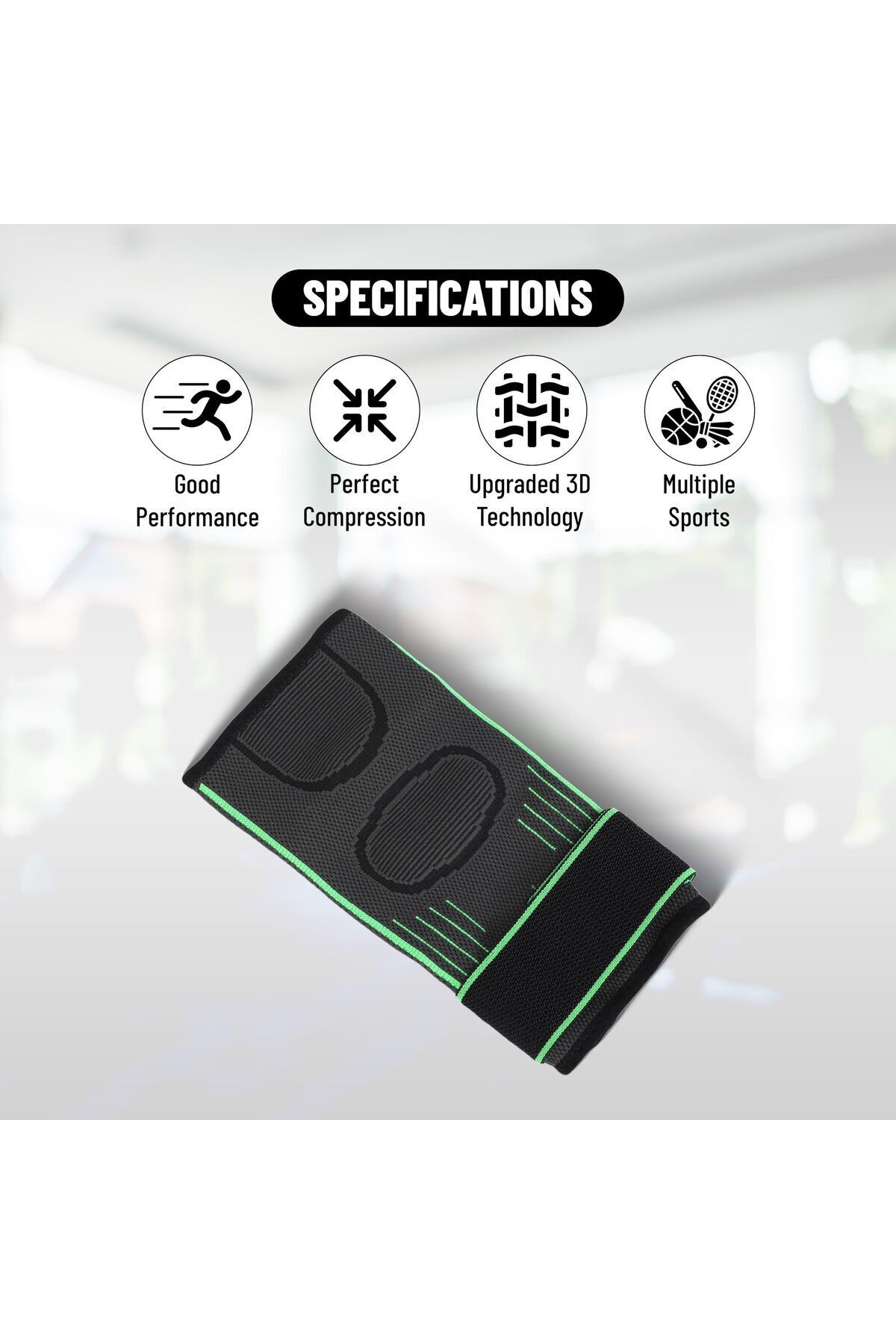 Endless-Elbow Brace Compression Sleeve With Adjustable Velcro Strap (single )|black|material: Neoprene 2