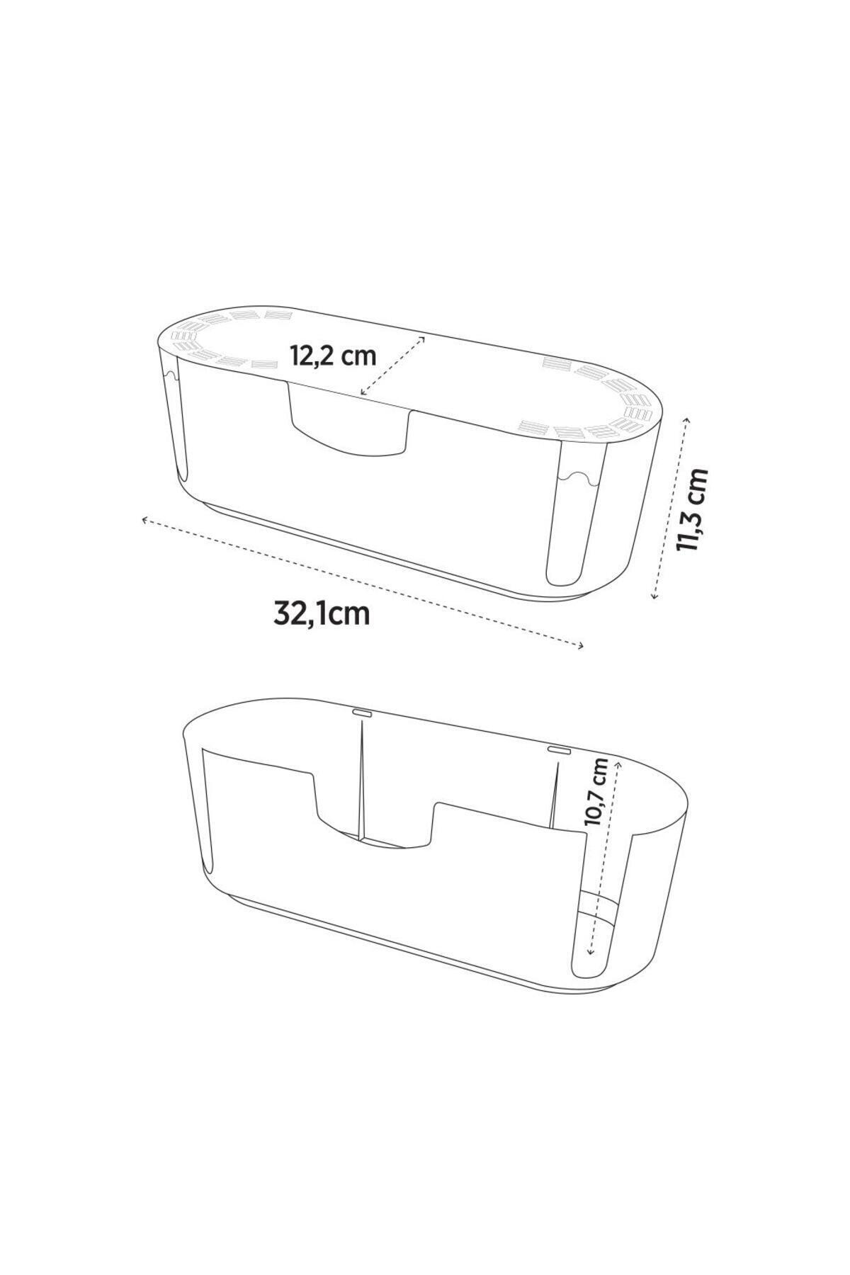 Mikasso-Cable Hiding Organizing Box, Cable Socket Storage Box, Decorative Cable Organizer White Evera23 8