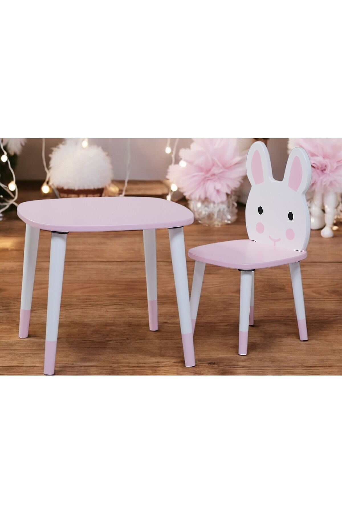 MALEMKİDS Ahşap Çocuk Masa Sandalye Takımı Çocuk Oyun Masası- Aktivite Masası