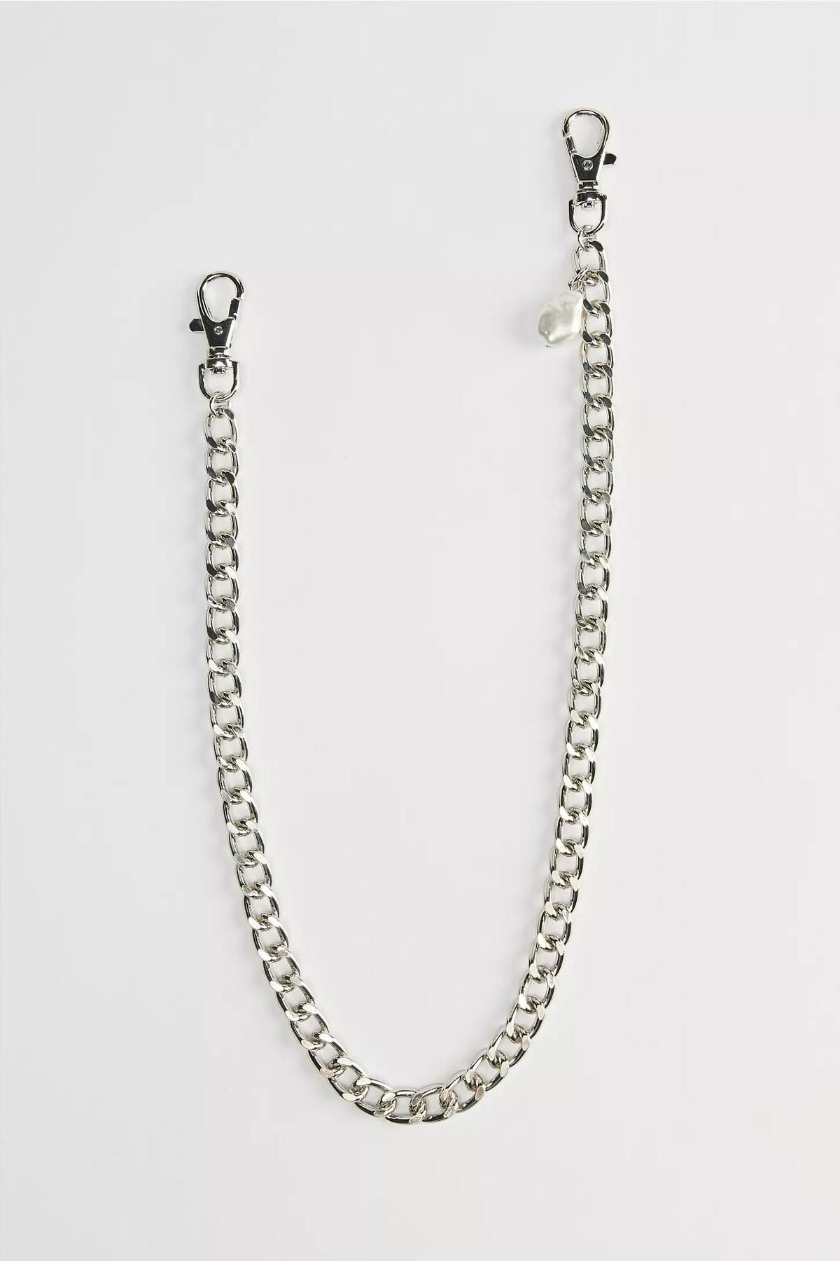 New Obsessions-Pearl Decorated Thick Wallet Chain and Pantalon Accessory 2