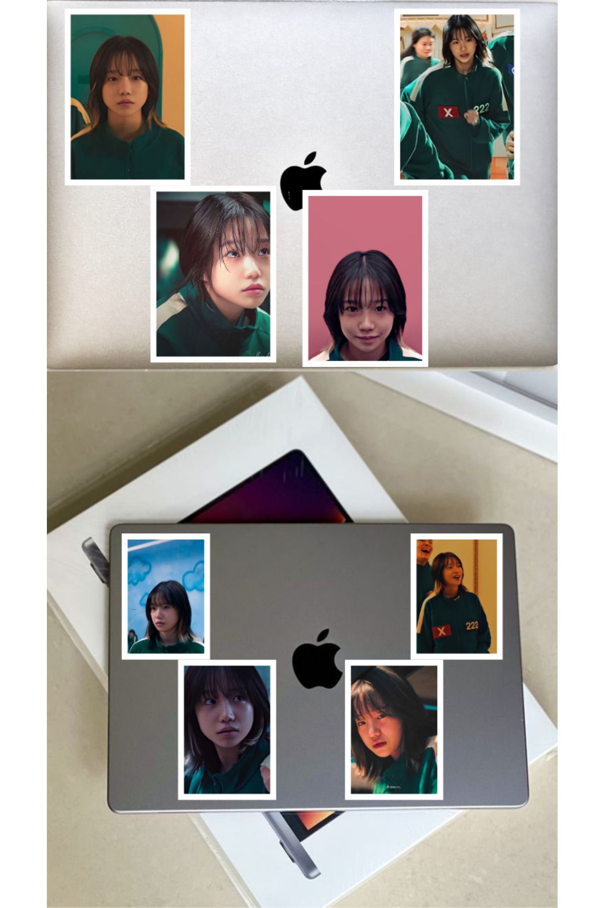DERİND-8Pcs Sticker Set - Squid Game Player 222 Jun Hee - Yu-Ri for Player 2