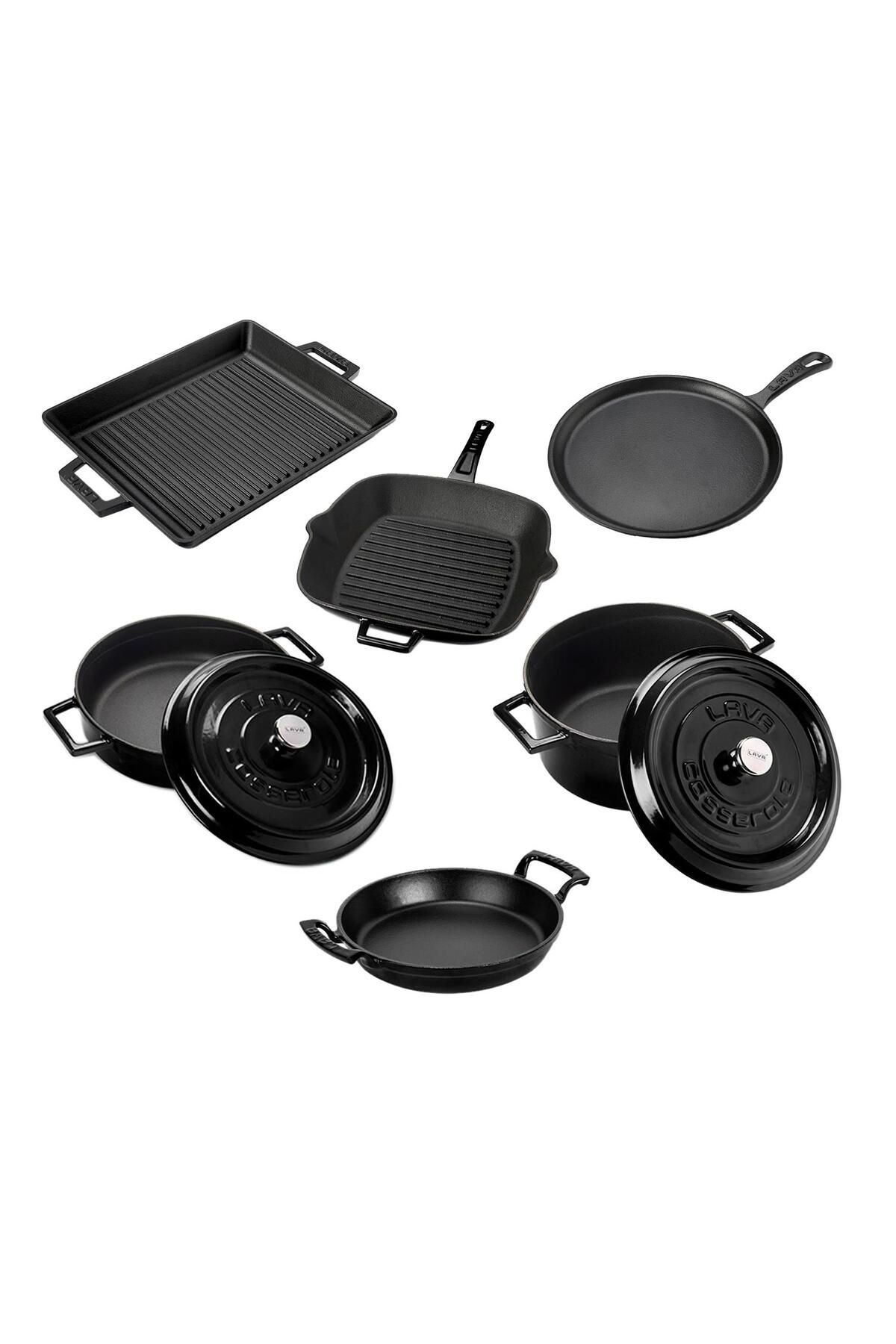 Lava-Cast Iron 6X Trendy Series 8 Piece Cookware & Pans Set 3