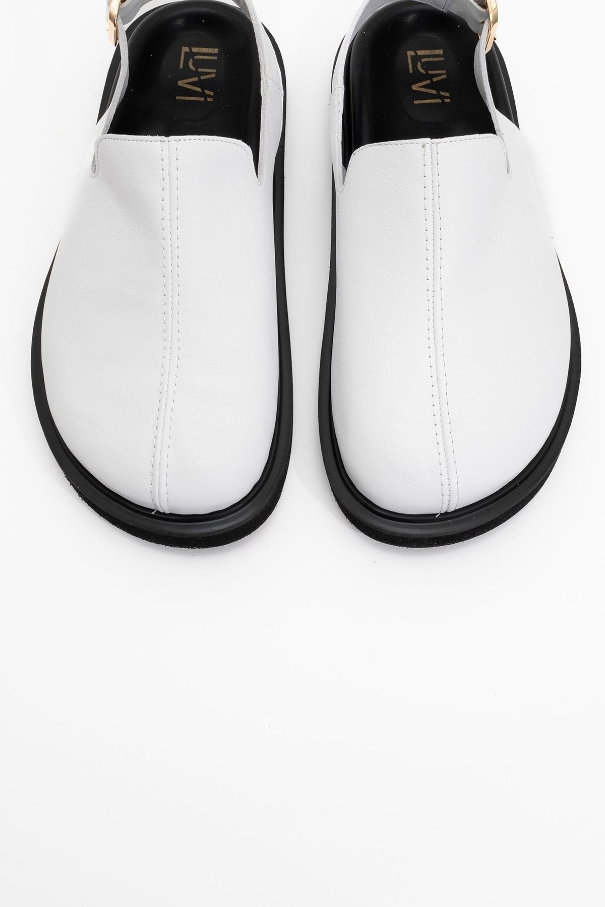 LuviShoes-Sandale de damă din piele naturală LABY cu piele albă 2
