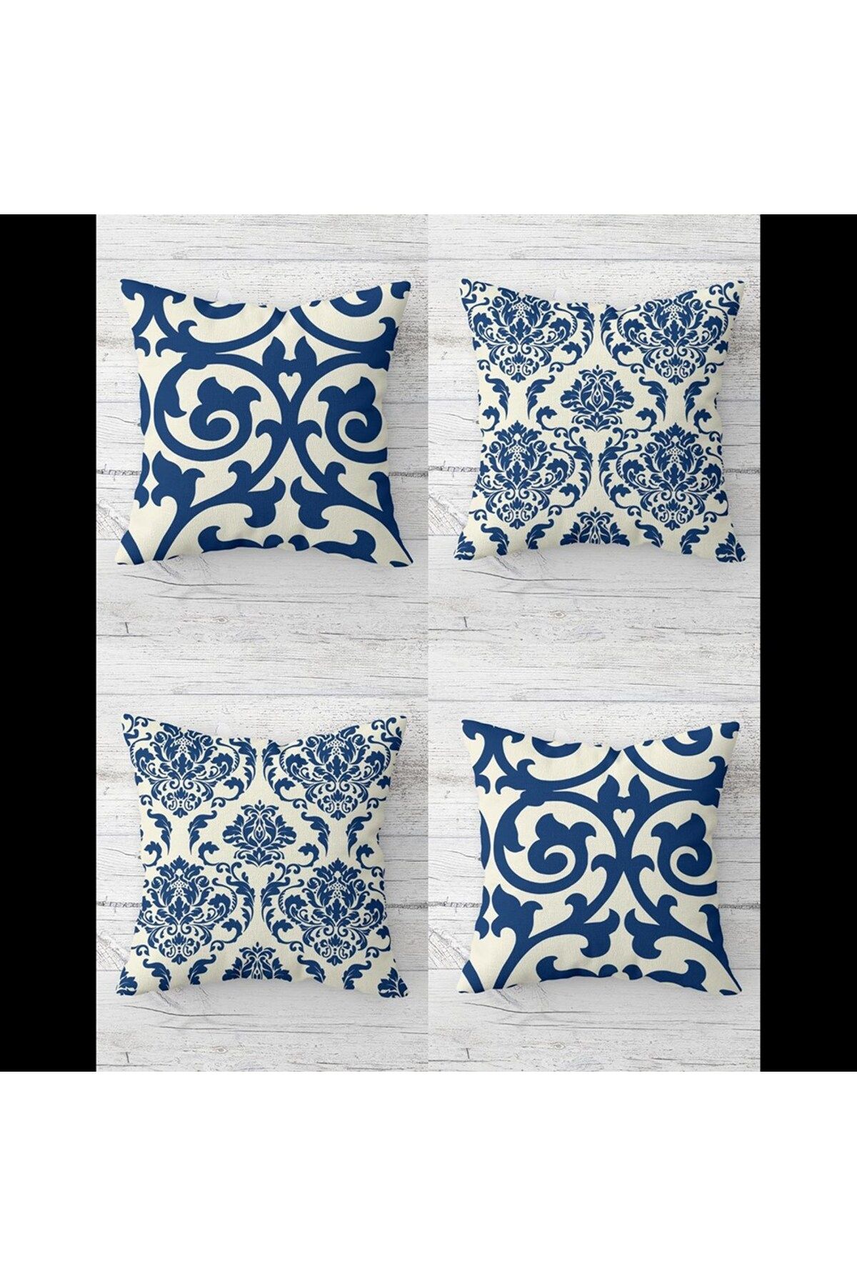 Pelangi-Shawl Patterned Ethnic Hidden Zippered Throw Pillow Cover Sofa Pillow Cover Set (4pcs) 1