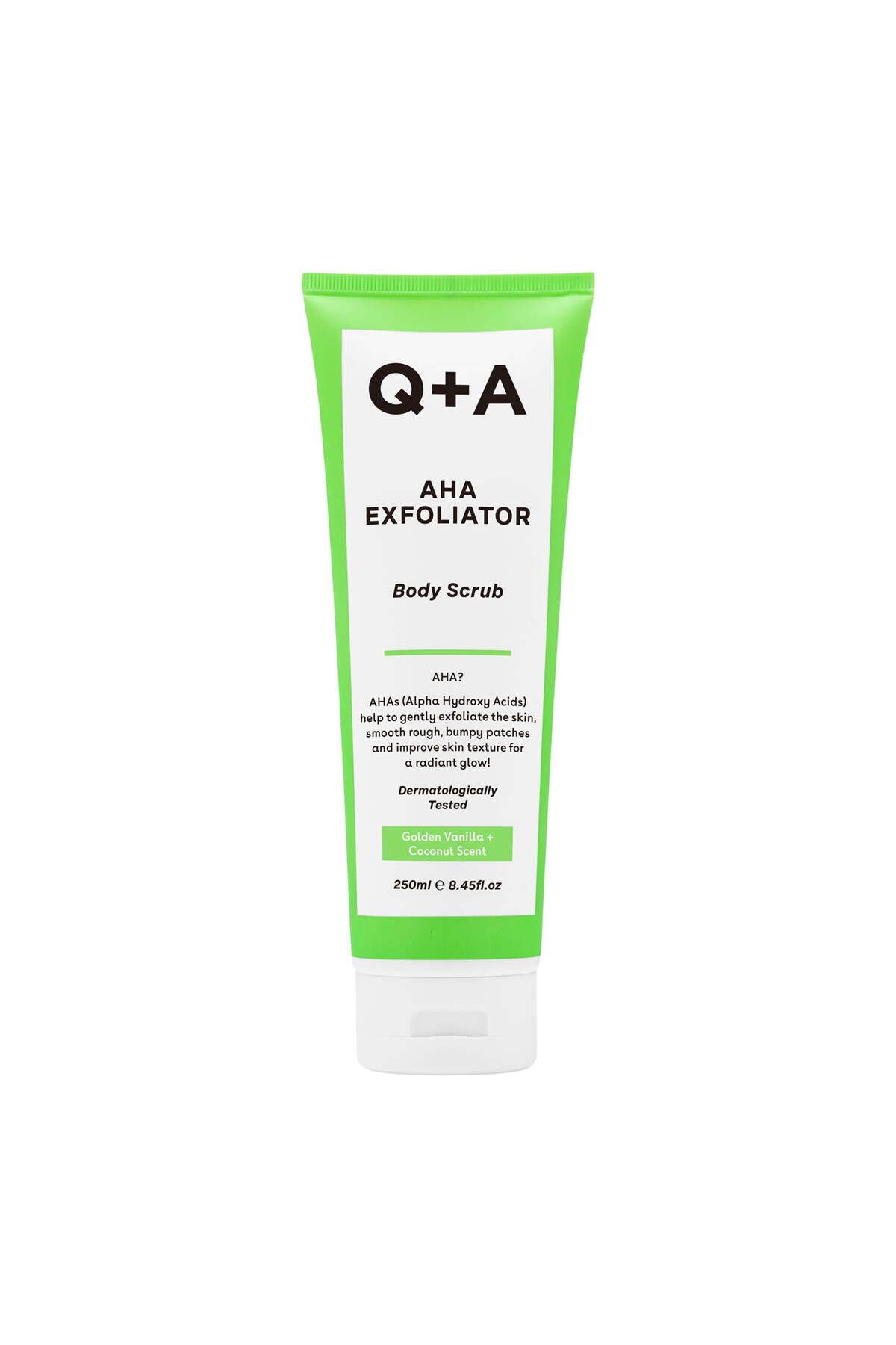 Q + A-Q+A AHA Exfoliator Body Scrub - Exfoliant corporal pentru netezire cu acizi AHA, 250 ml 1