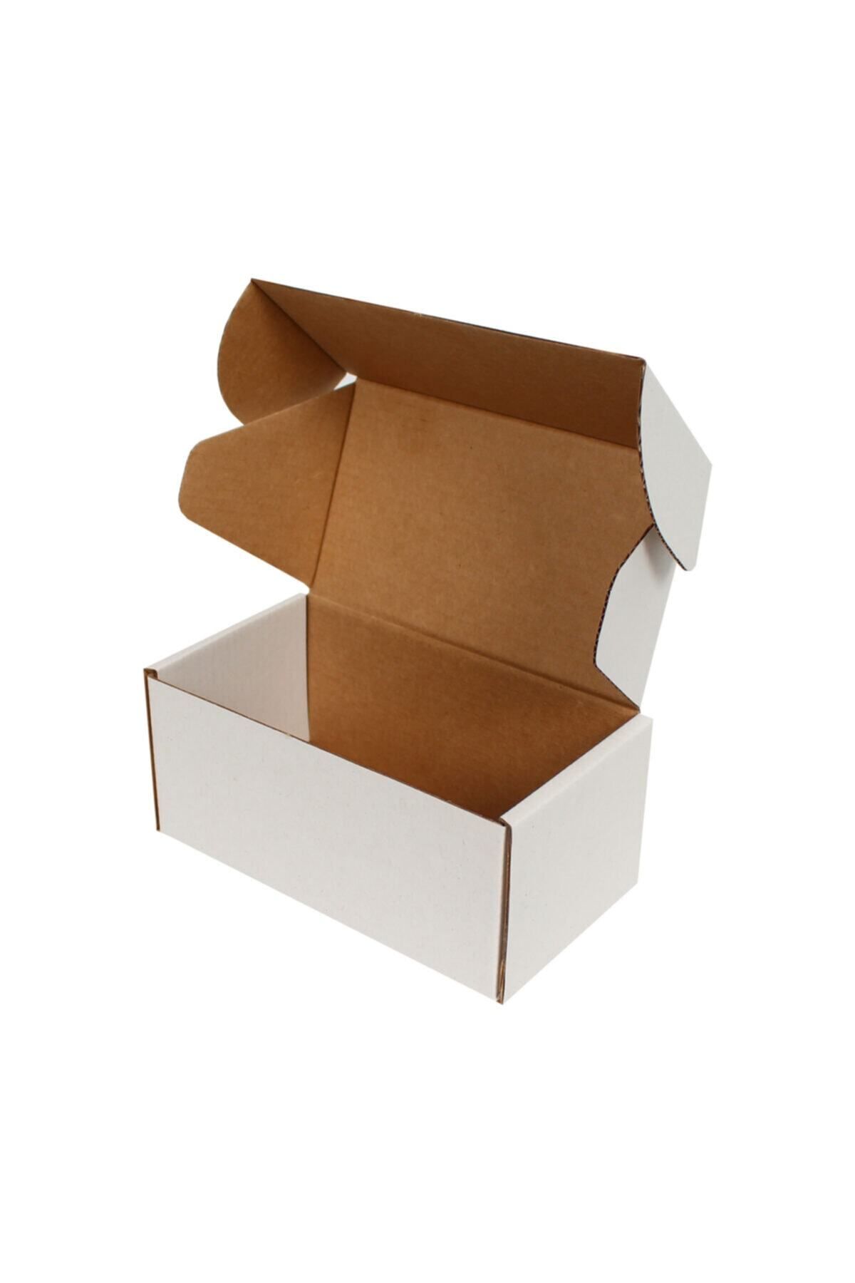 Mikasso 15x8x6,5cm Kutu - E-ticaret Kargo Kutusu - 1 Desi Kutu - Beyaz - [5 Adet] 11 x 18 cm 5'li Taşıma Kol