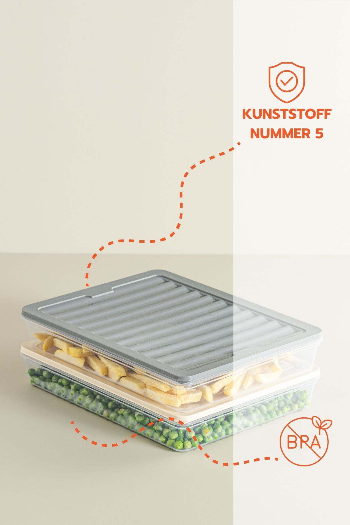 Ginza Maison-4-TEILIGE 2400 ML KÜHLSCHRANK-AUFBEWAHRUNG, FRISCHEBOX GRAU 1