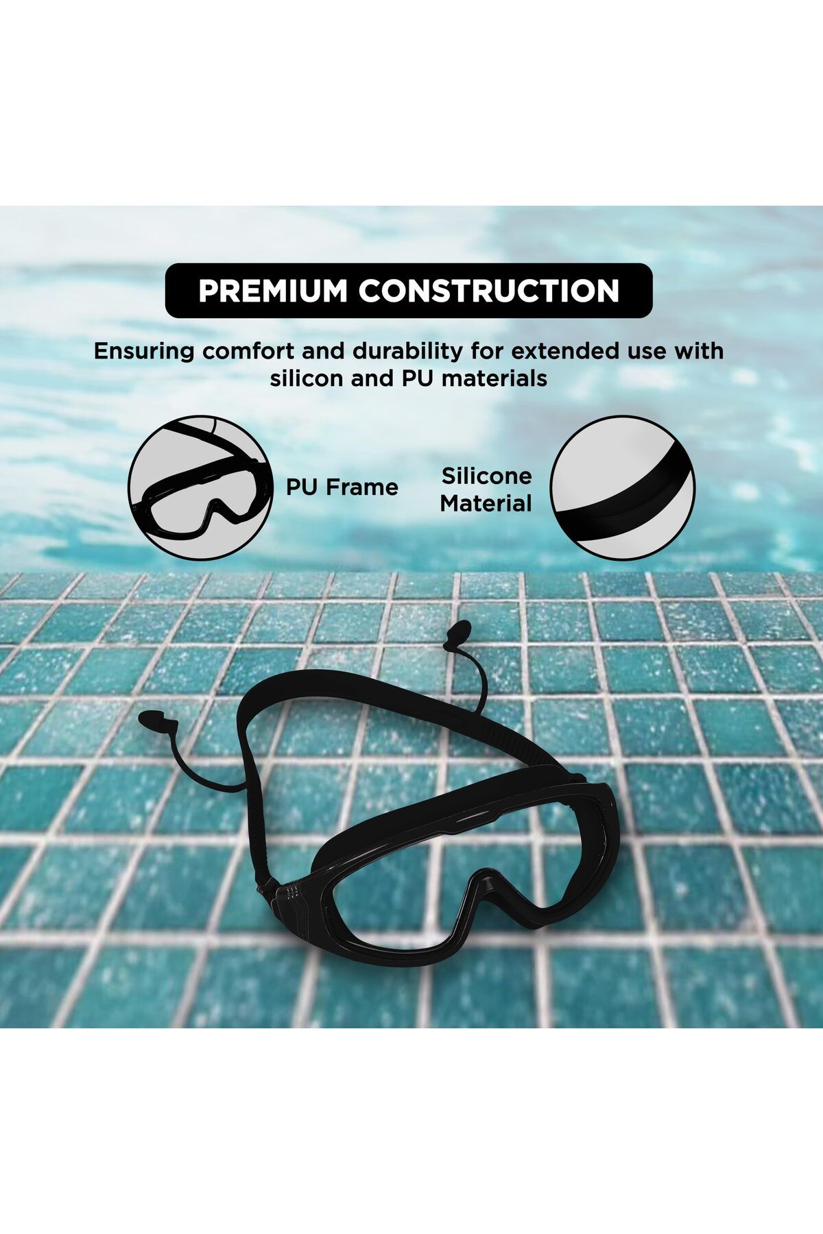 Endless-Premium Swimming Goggle with Anti-Fog & UV Protection | Black | Silicon, PU | More Visibility 3