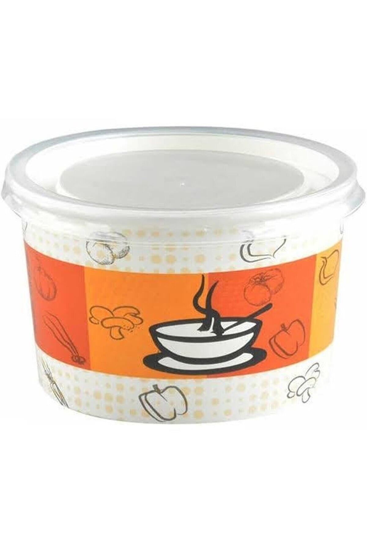 Mikasso 16 Oz Karton Çorba Kase Ve Kapak 25 Li 16 x 27 25'li Plastik Kap