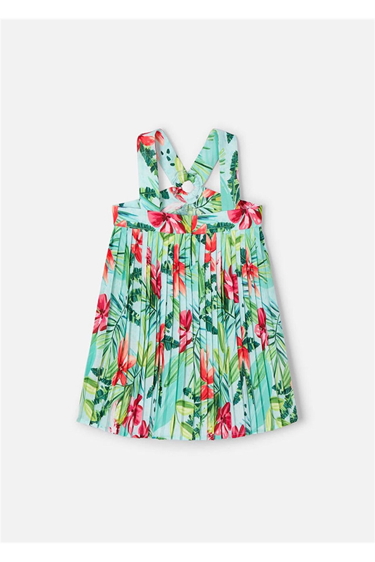 MAYORAL-Girls Floral Print Sleeveless Pleated Dress 3934 3