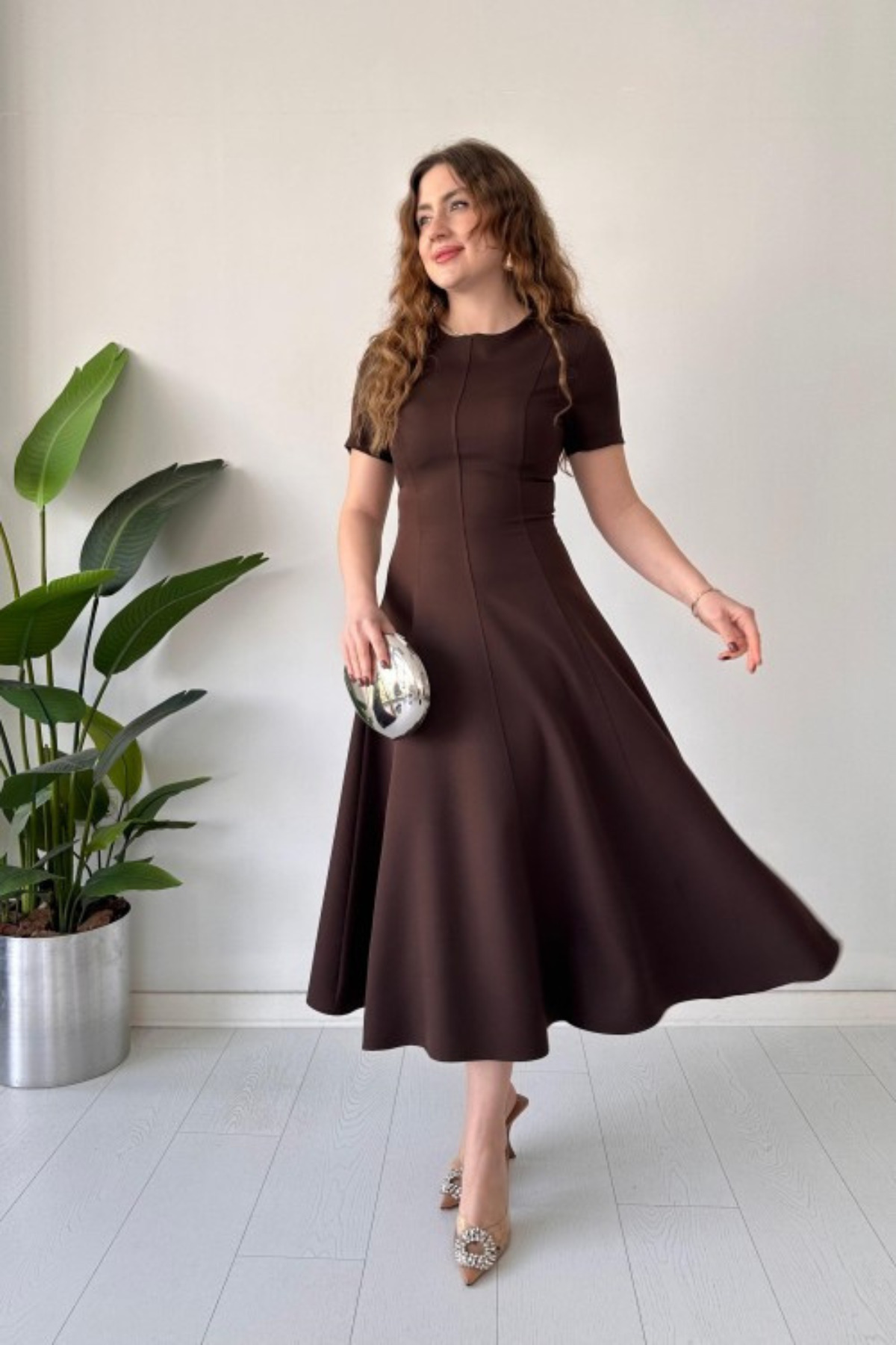 MOZENA Maxi Dress with Handles