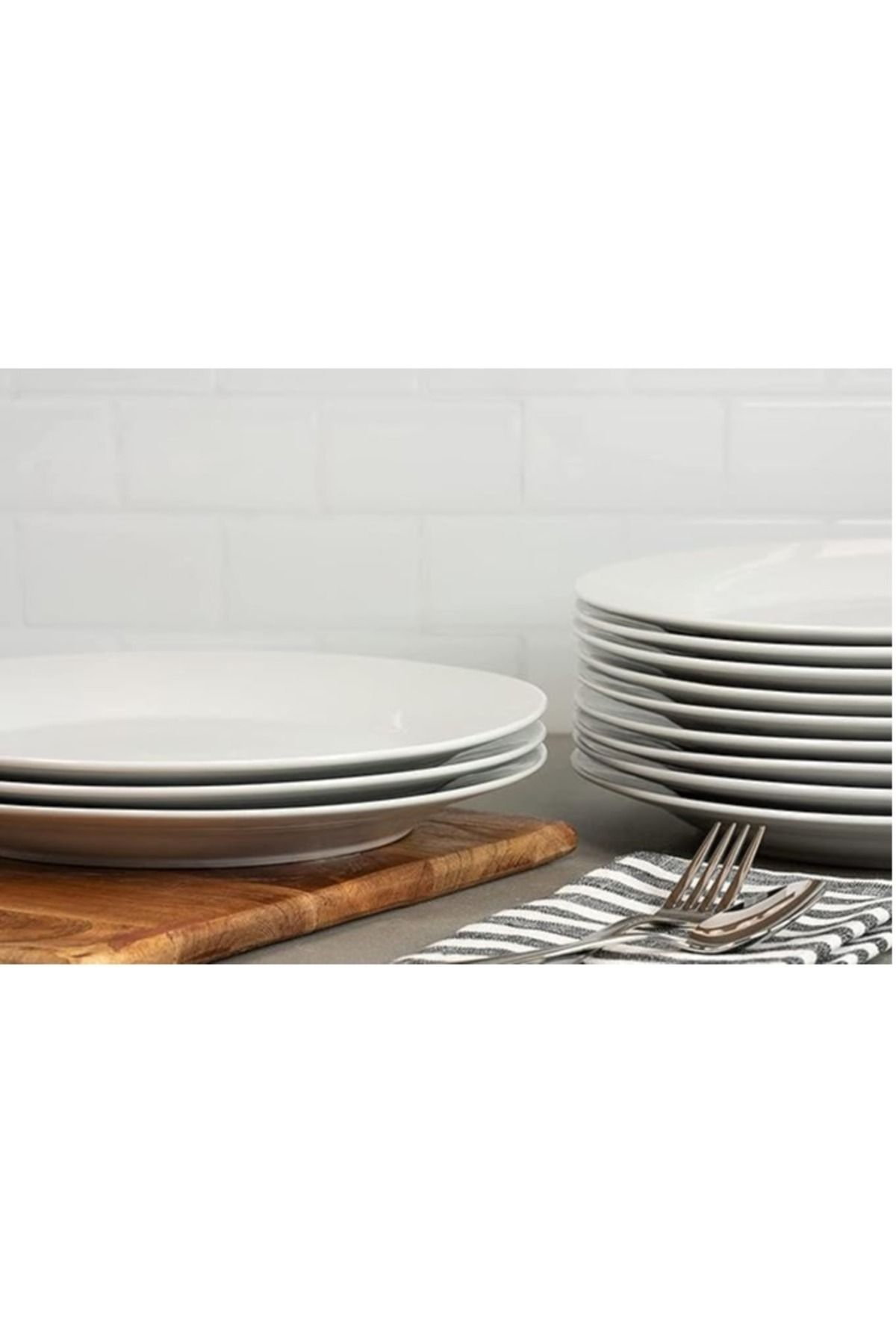 mastergold-( 17.5 CM ) 6 Piece Melamine White Serving Side Plates Easy to Store Durable Shatterproof Dishwasher 3