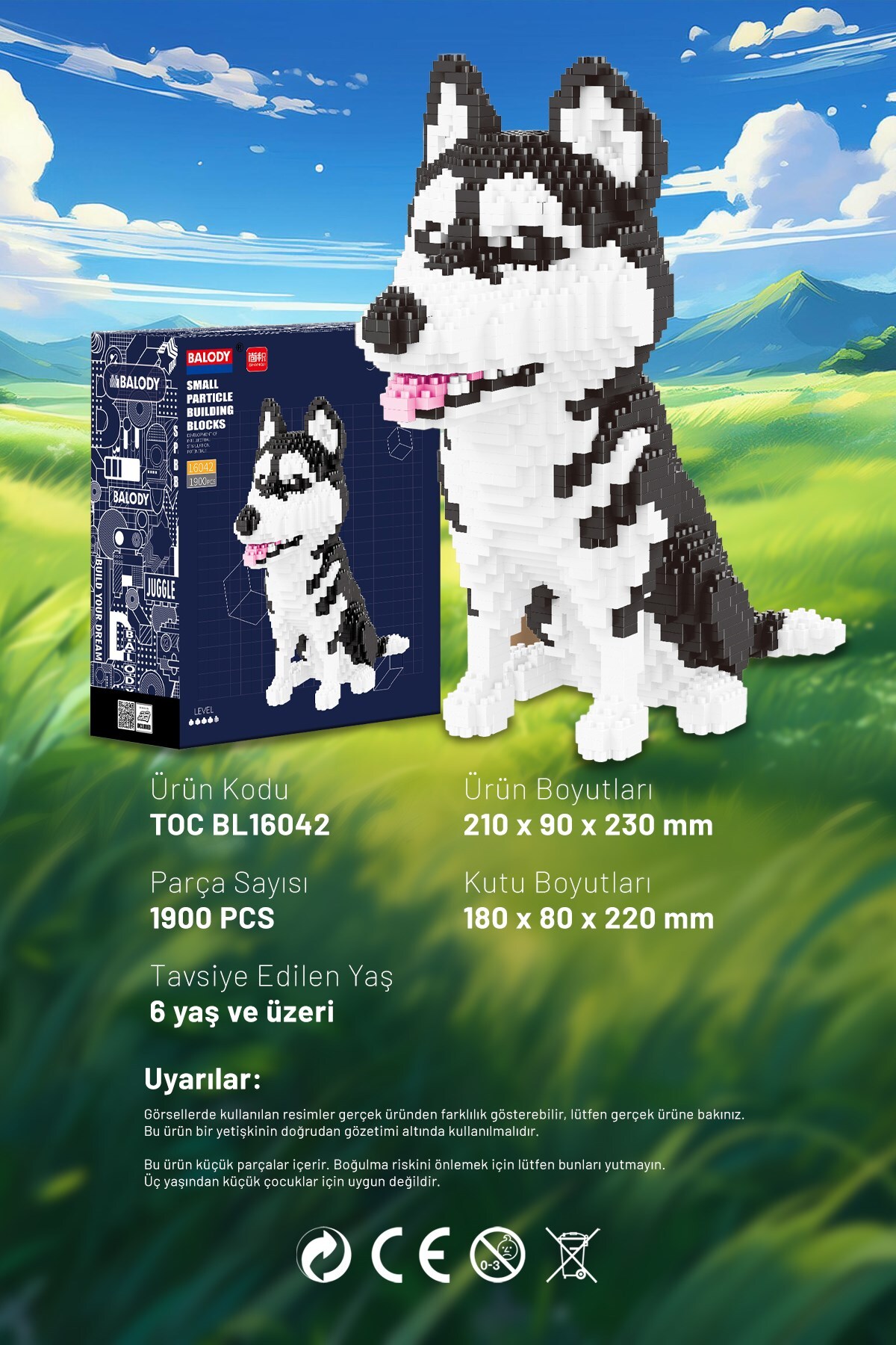 مجموعه پت – هاسکی سیبری (Bl16042) – ست اسباب‌بازی‌های ساختنی میکروبلاک