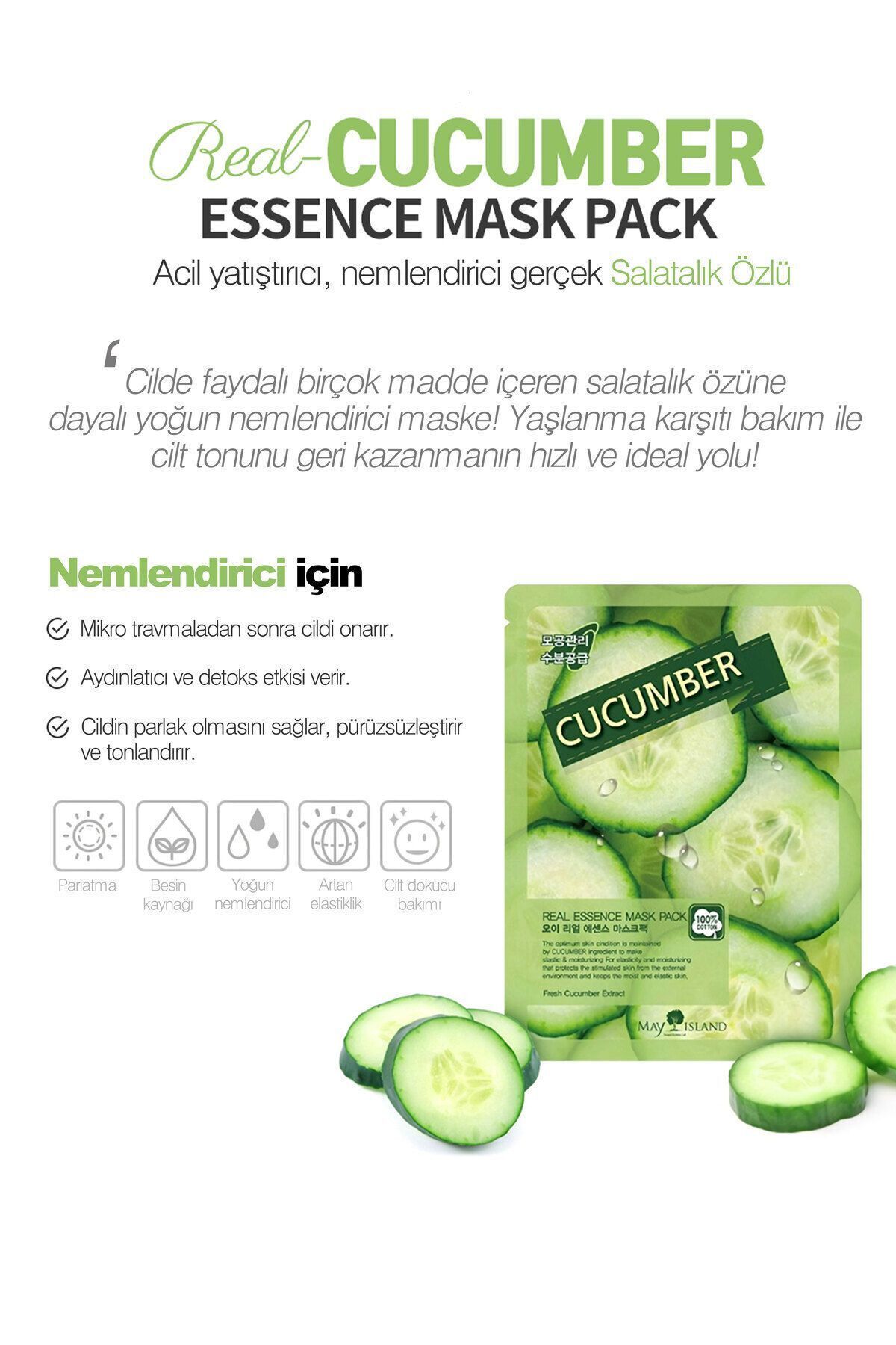May Island-5-piece korean Paper Face Mask - Cucumber Extract, Brightening and DetoxifYing 2