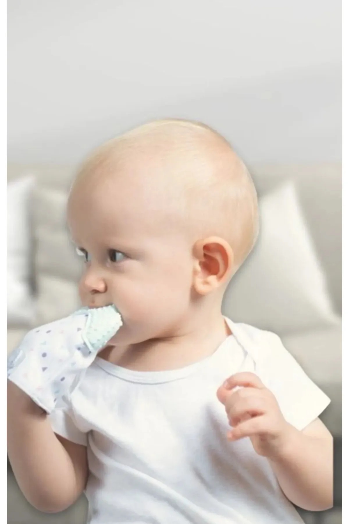 lullabee Doğal Bebek Diş Kaşıyıcı Silikon Diş Kaşıma Eldiveni Yenidoğan Dişlik fotoğrafı 3 (önizleme)