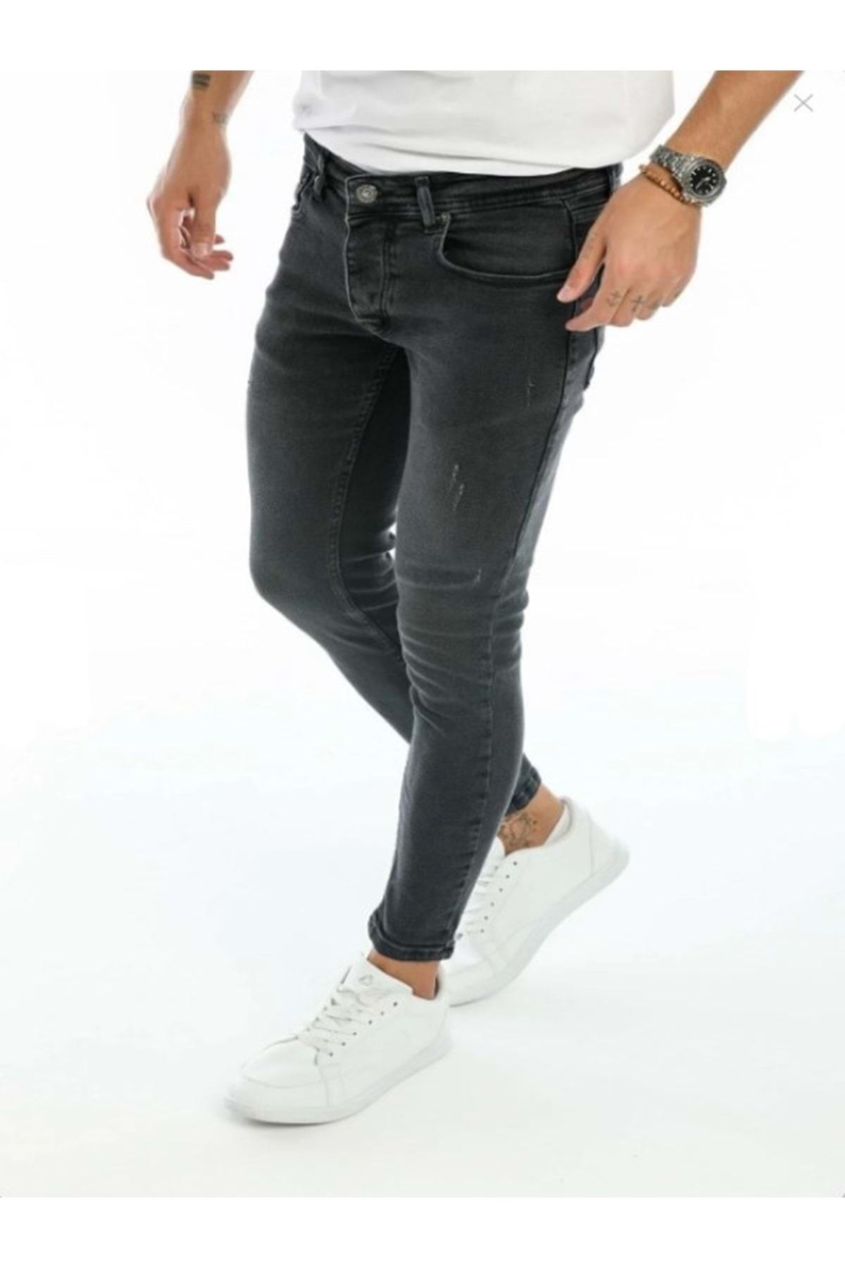 HACKER DENIM-Hacker Tom T902-720 Men's Denim Lycra Laser Cuffed Jeans - T902 - Anthracite 2