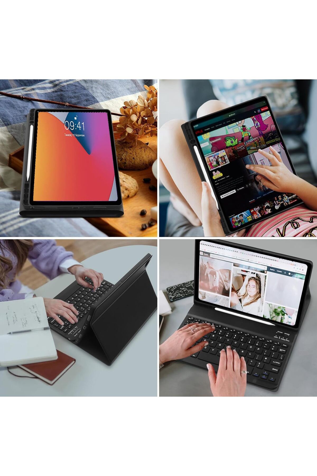 AWH-iPad 9.7 Keyboard Case,6th/5th Gen 2018/2017 & iPad Pro 9.7, Detachable Wireless Keyboard, Black 2